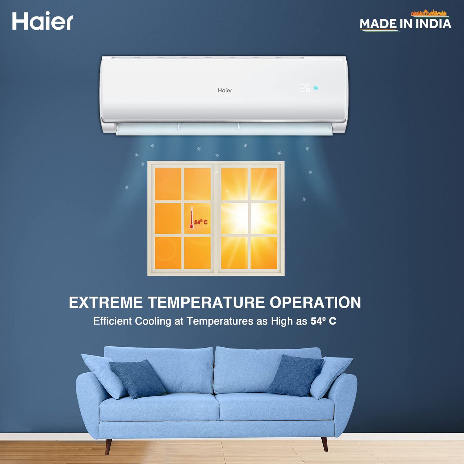 Haier Turbo Cool Plus 1 Ton 2 Star Split AC (Copper Condenser, Micro Anti Bacterial Filter, HSU12T-TQS2BE-FS)_8