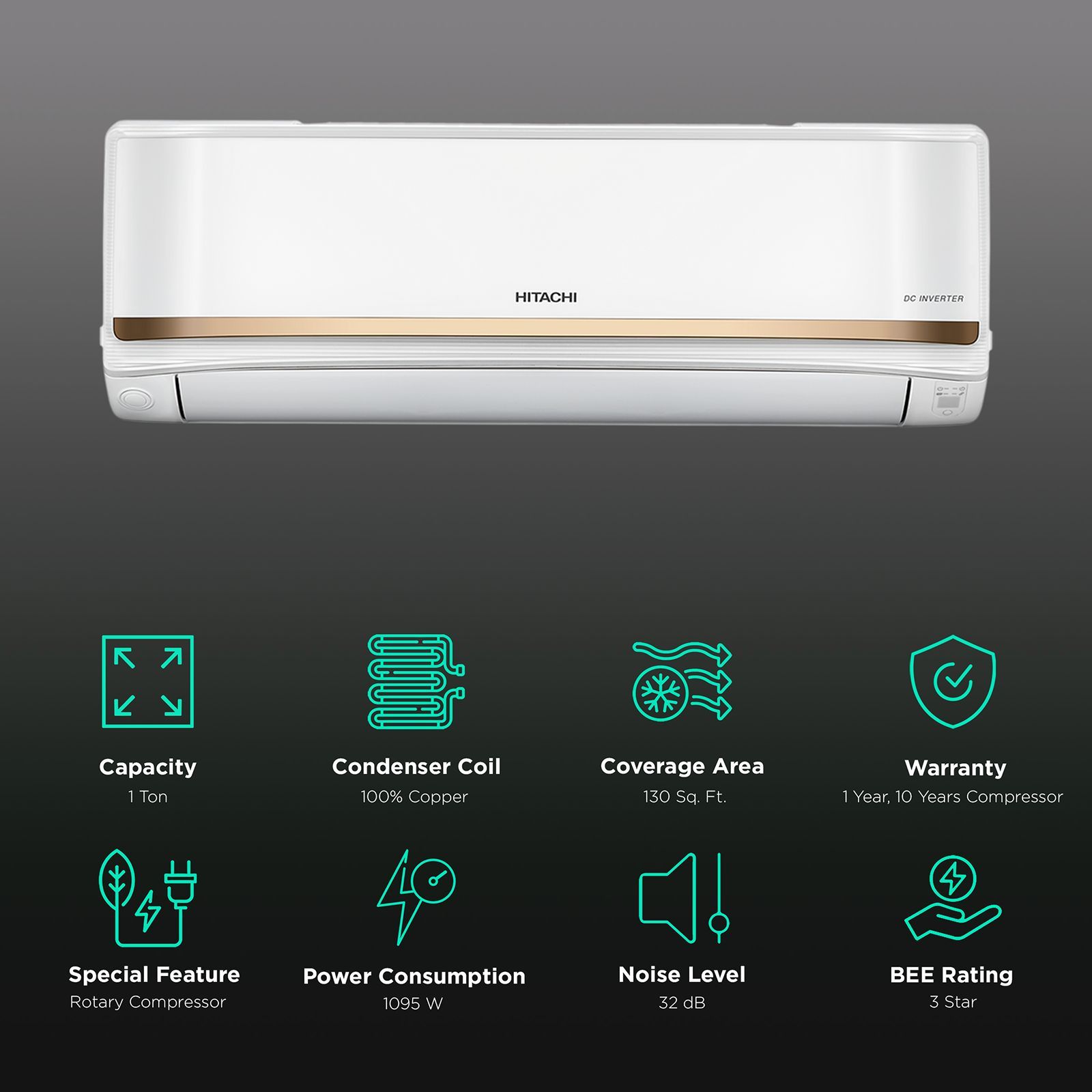 HITACHI iZen 3400FXL 1 Ton 3 Star Inverter Split AC (Copper Condenser, Superfine Mesh Filter, RAS.G312PCAISF) HITACHI iZen 3400FXL 1 Ton 3 Star Inverter Split AC (Copper Condenser, Superfine Mesh Filter, RAS.G312PCAISF)_2