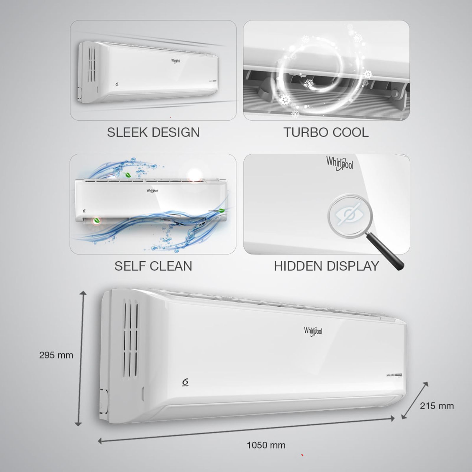 Whirlpool 3DCool Xtreme 5 in 1 Convertible 1.5 Ton 4 Star Inverter Split AC with 6th Sense Indicator (Copper Condenser, 41439) Whirlpool 3DCool Xtreme 5 in 1 Convertible 1.5 Ton 4 Star Inverter Split AC with 6th Sense Indicator (Copper Condenser, 41439)_8
