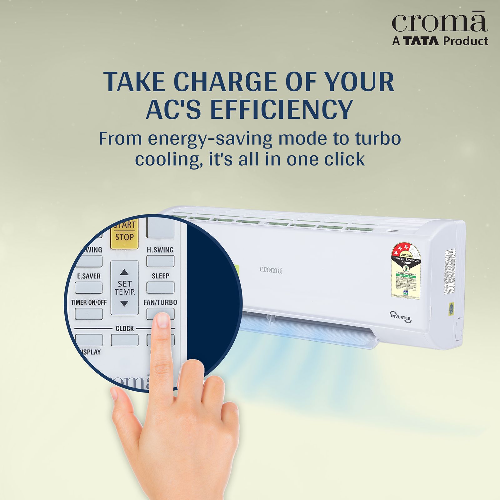 Croma 4 in 1 Convertible 1.5 Ton 3 Star Hot & Cold Inverter Split AC with Dust Filter (Copper Condenser, CRLAH18IND170259)_10