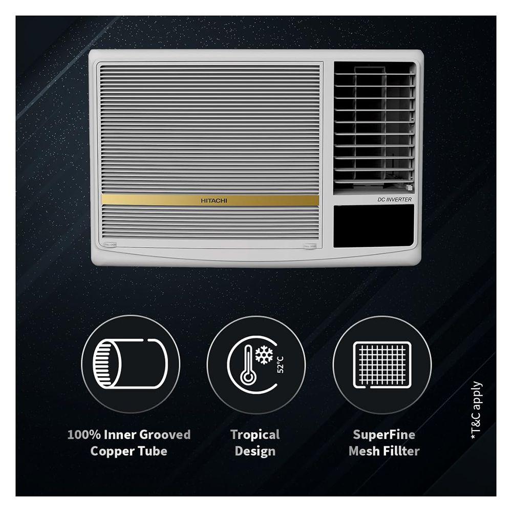 HITACHI Shizuka 1.5 Ton 5 Star Inverter Window AC ( Copper Condenser, Anti Dust Filter, RAW518HGEOZ1)_11