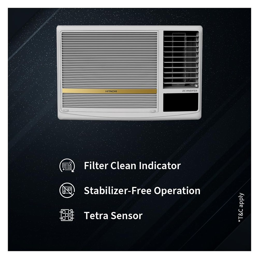 HITACHI Shizuka 1.5 Ton 5 Star Inverter Window AC ( Copper Condenser, Anti Dust Filter, RAW518HGEOZ1)_9