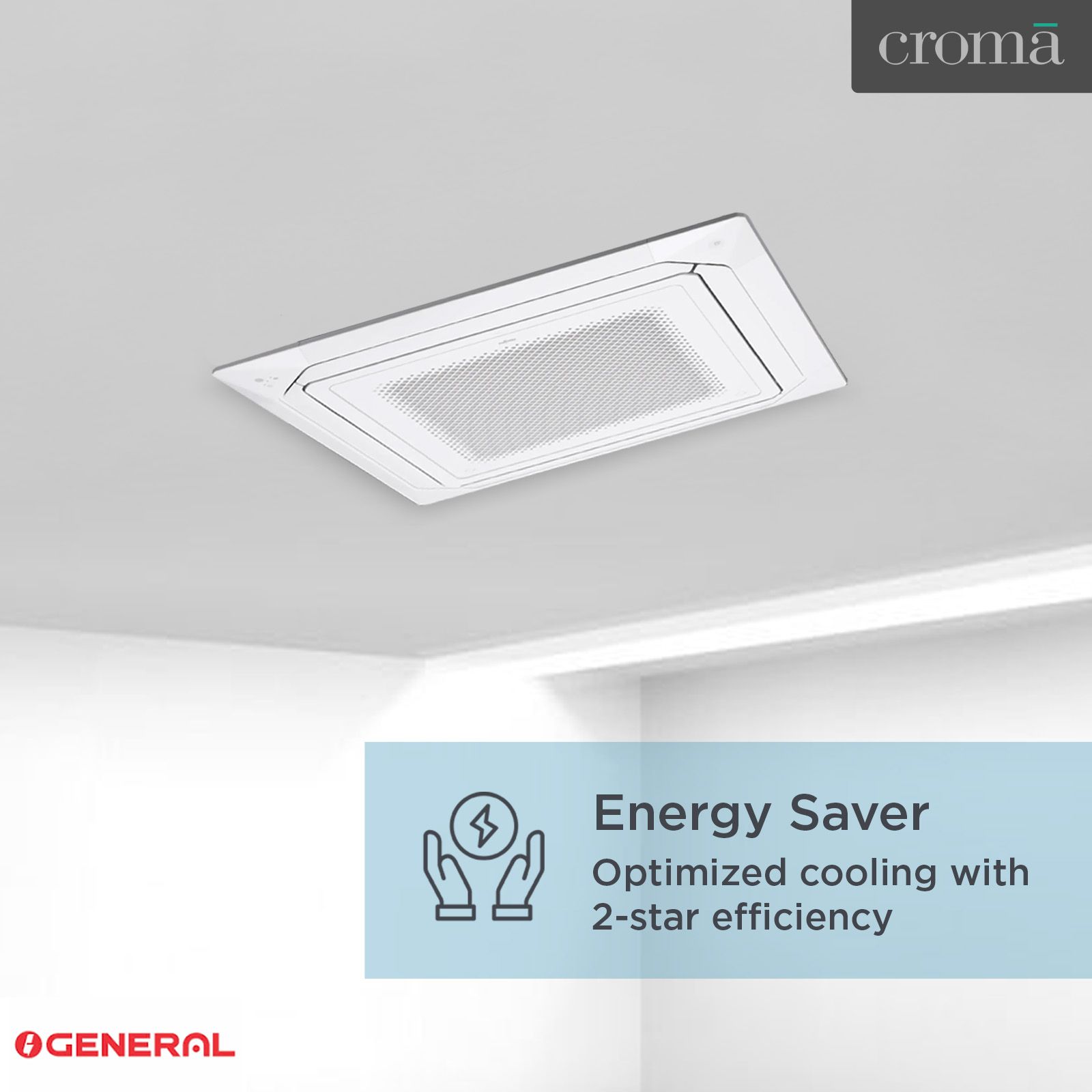 O GENERAL 1.9 Ton 2 Star Cassette Split AC (Copper Condenser, Anti Dust Filter, AUGA25FRTA-B)_10