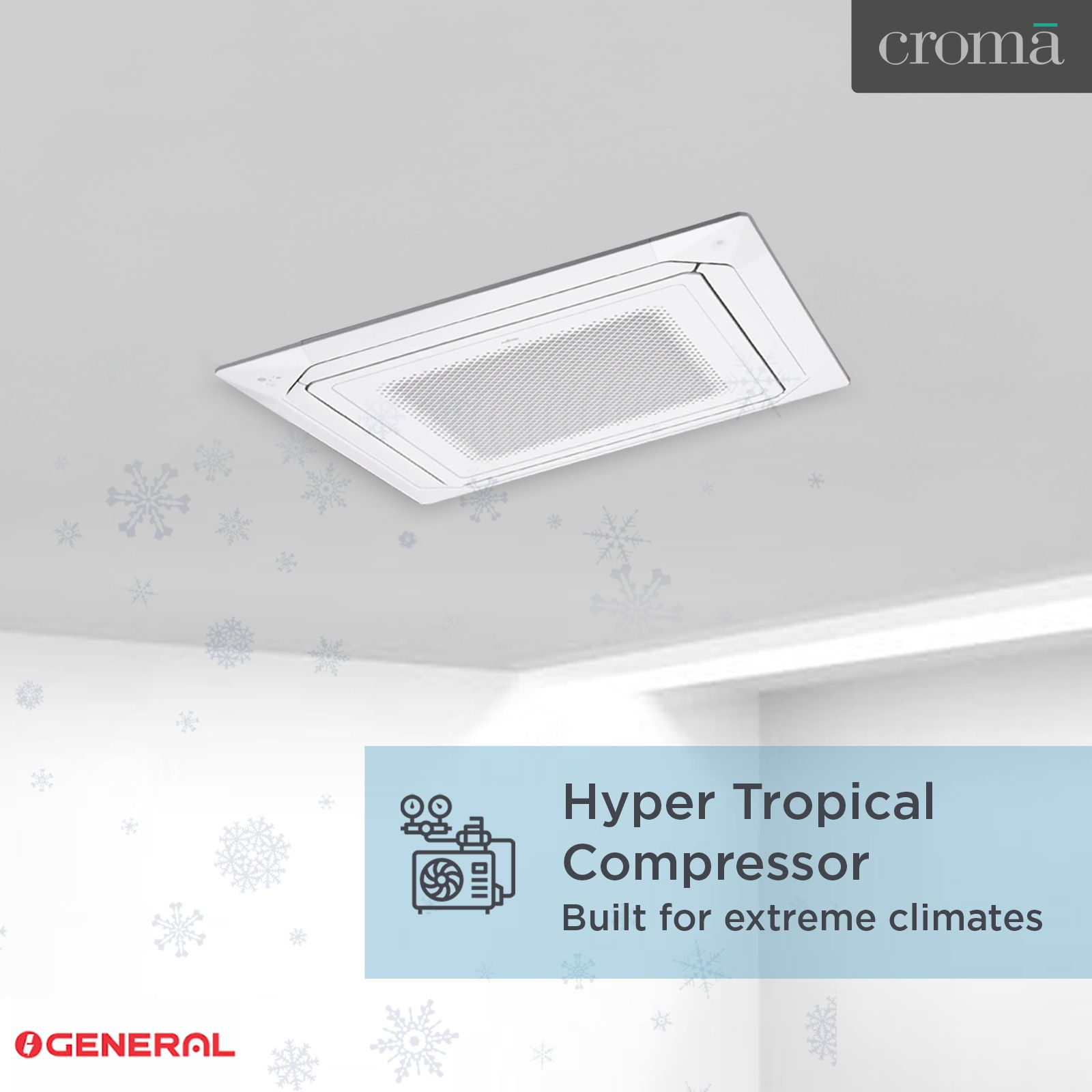 O GENERAL 1.9 Ton 2 Star Cassette Split AC (Copper Condenser, Anti Dust Filter, AUGA25FRTA-B)_6