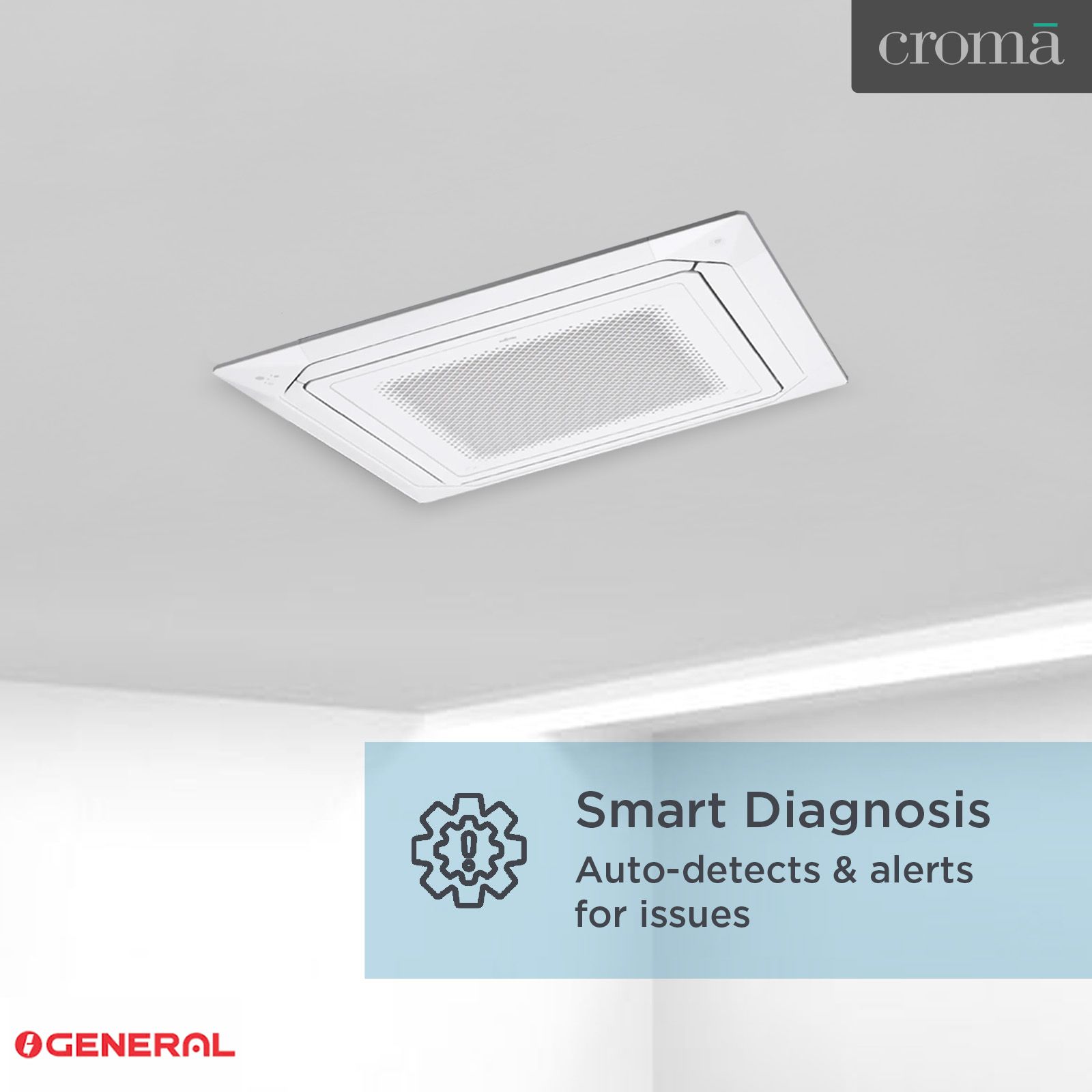 O GENERAL 1.9 Ton 2 Star Cassette Split AC (Copper Condenser, Anti Dust Filter, AUGA25FRTA-B)_7