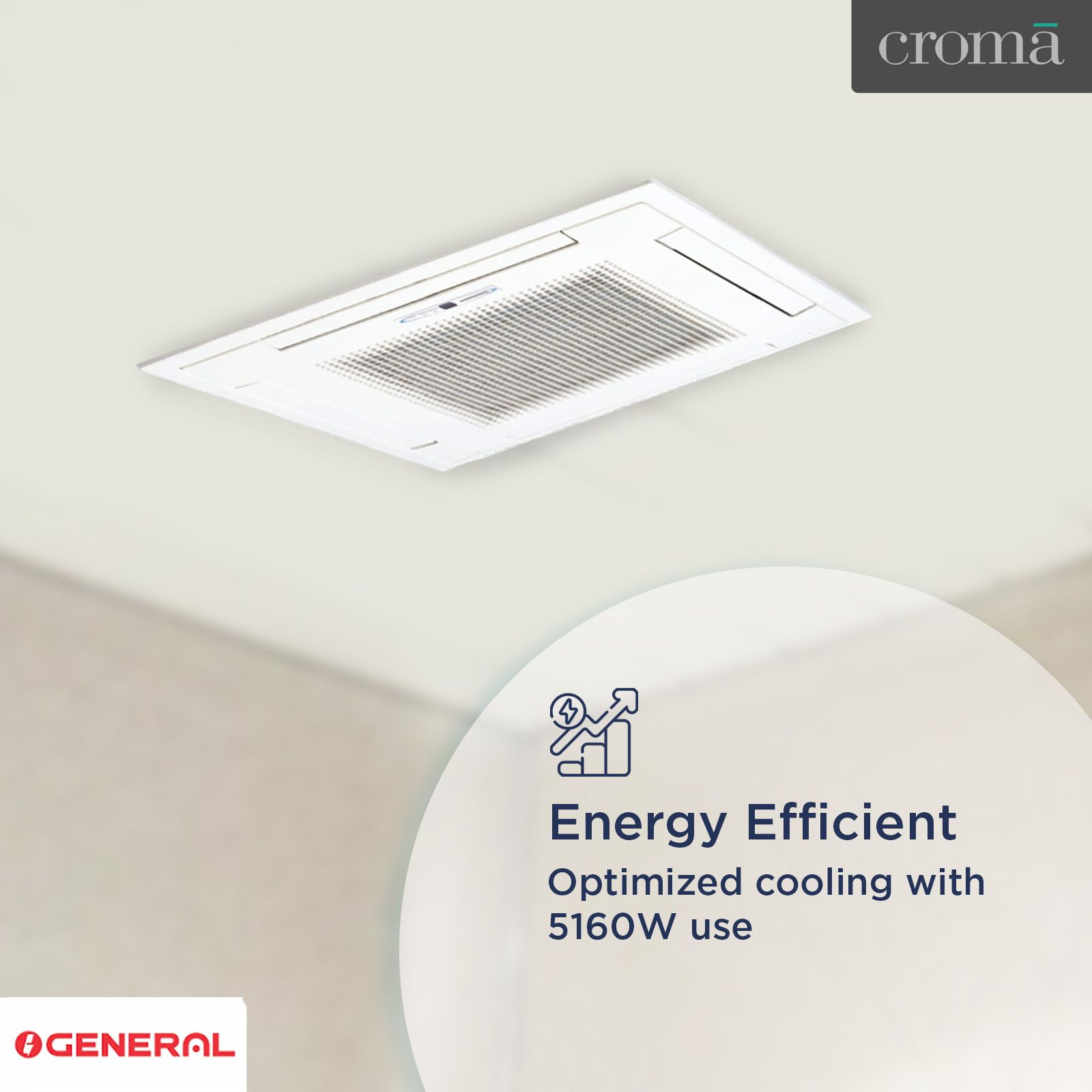 O GENERAL 4.1 Ton Cassette Split AC (Copper Condenser, Anti Dust Filter, AUG54FUAS)_5