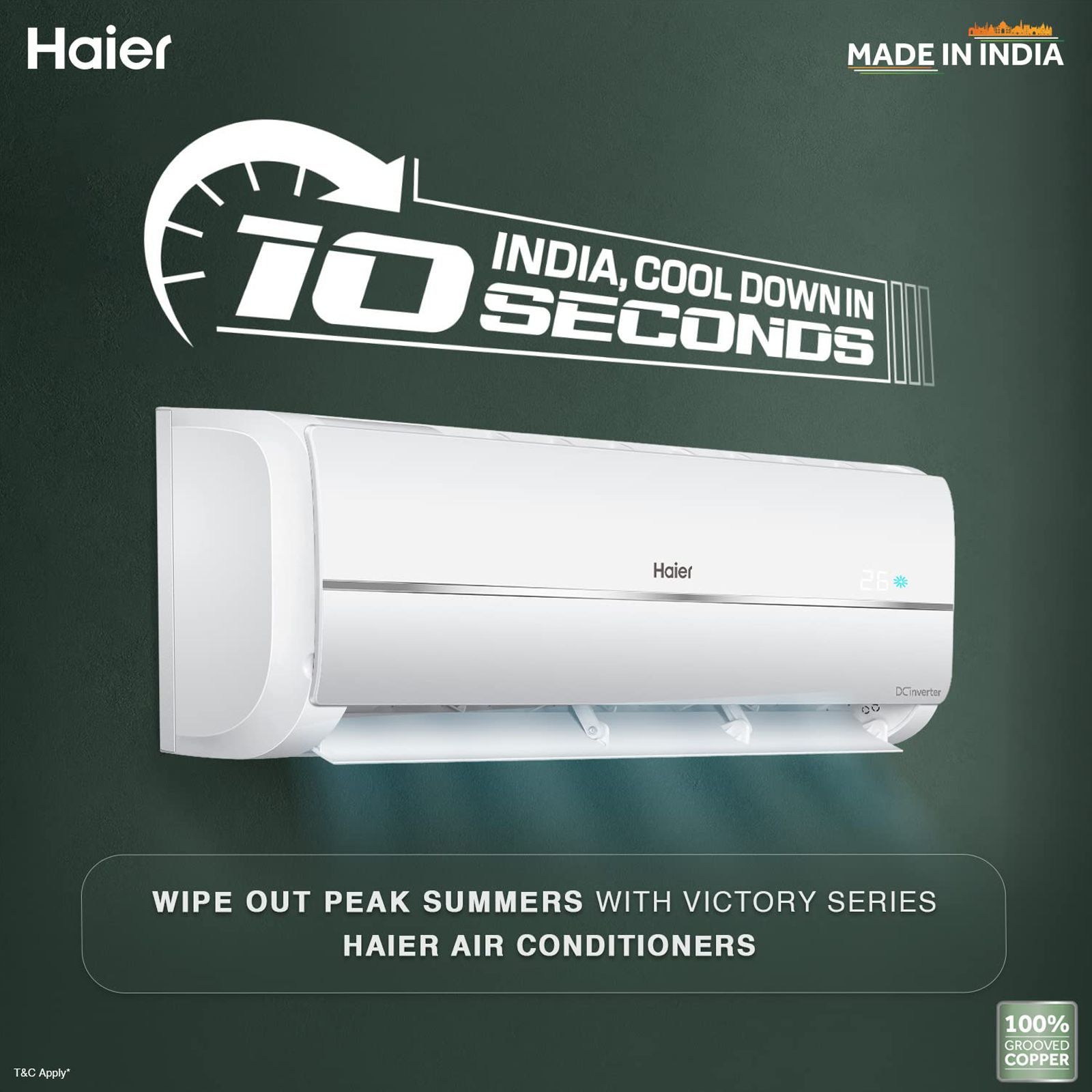 Haier Victory 5 in 1 Convertible 1 Ton 3 Star Triple Inverter Split AC with Frost Self Clean Technology (Copper Condenser, HSU11V-TMS3BE-INV)_8