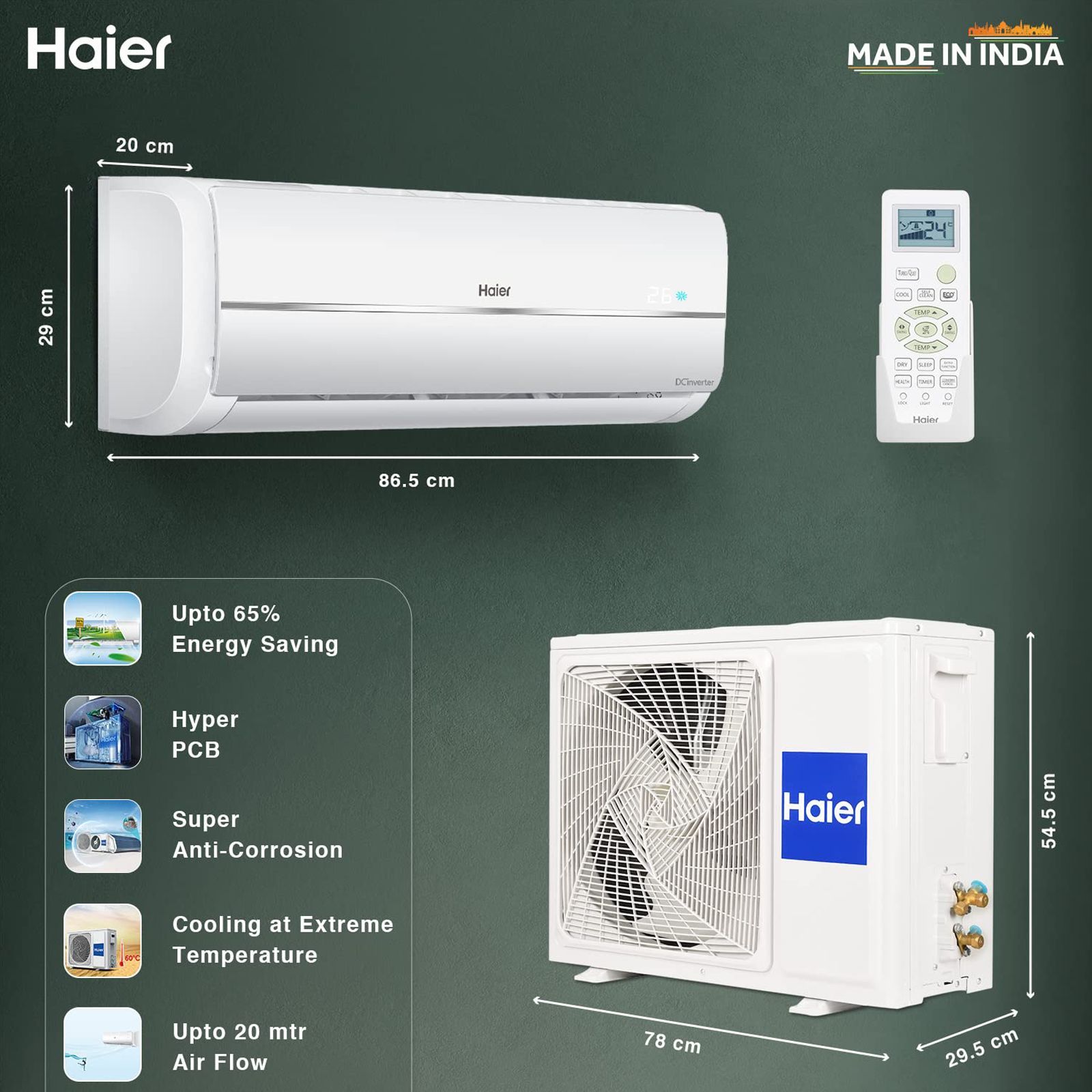 Haier Victory 5 in 1 Convertible 1 Ton 3 Star Triple Inverter Split AC with Frost Self Clean Technology (Copper Condenser, HSU11V-TMS3BE-INV)_10