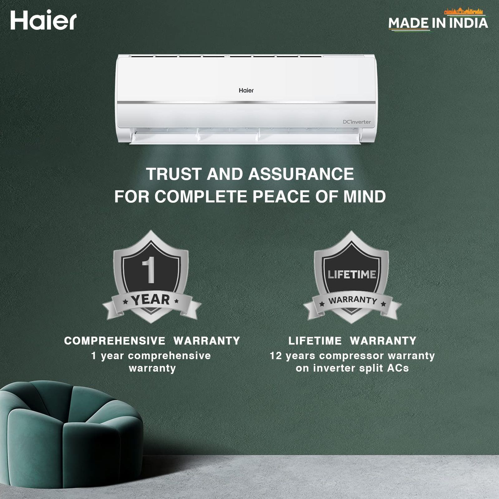 Haier Victory 5 in 1 Convertible 1.2 Ton 3 Star Triple Inverter Split AC with Frost Self Clean Technology (Copper Condenser, HSU15V-TMS3BE-INV)_5