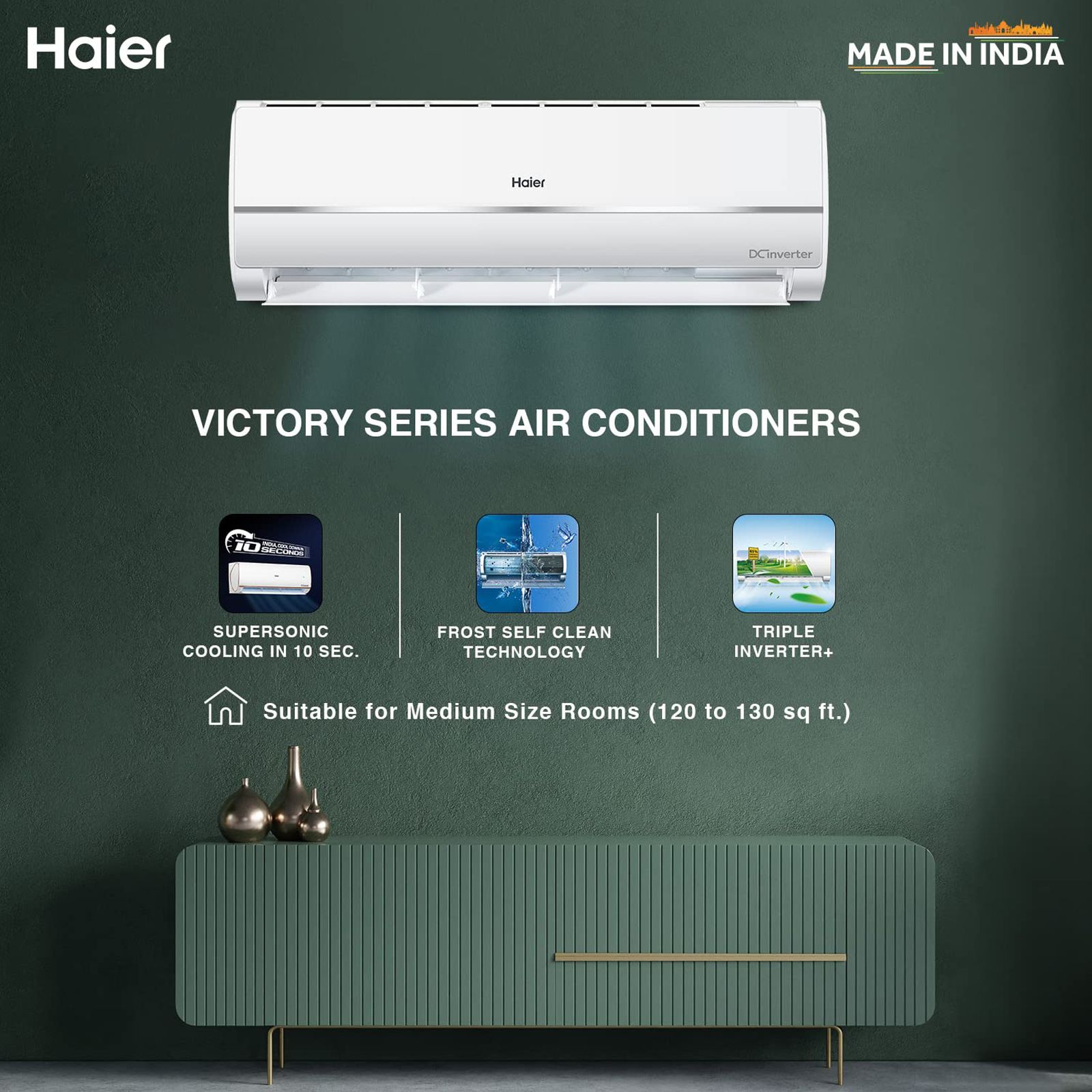 Haier Victory 5 in 1 Convertible 1.2 Ton 3 Star Triple Inverter Split AC with Frost Self Clean Technology (Copper Condenser, HSU15V-TMS3BE-INV)_8