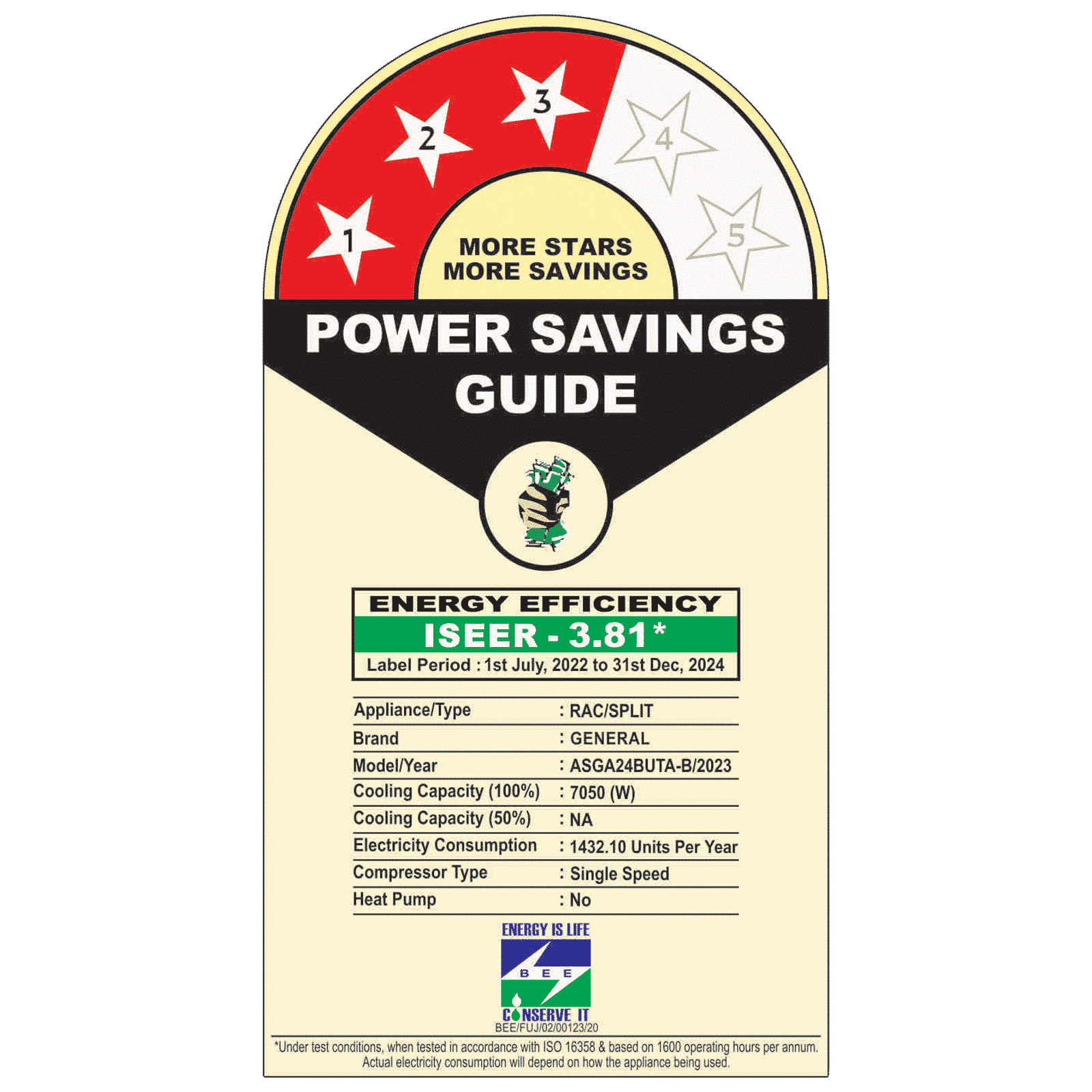 O GENERAL Buta 2 Ton 3 Star Split AC ( Copper Condenser, ASGA24BUTA-B)_3