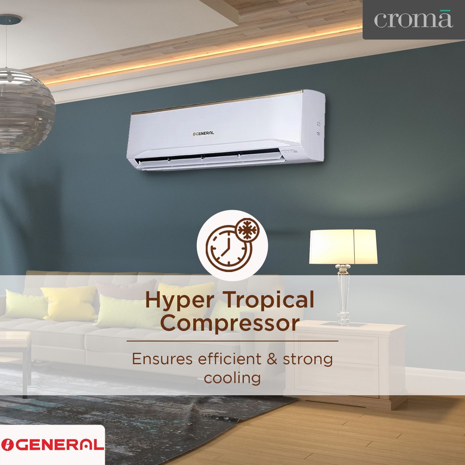 O GENERAL Buta 2 Ton 3 Star Split AC ( Copper Condenser, ASGA24BUTA-B)_8