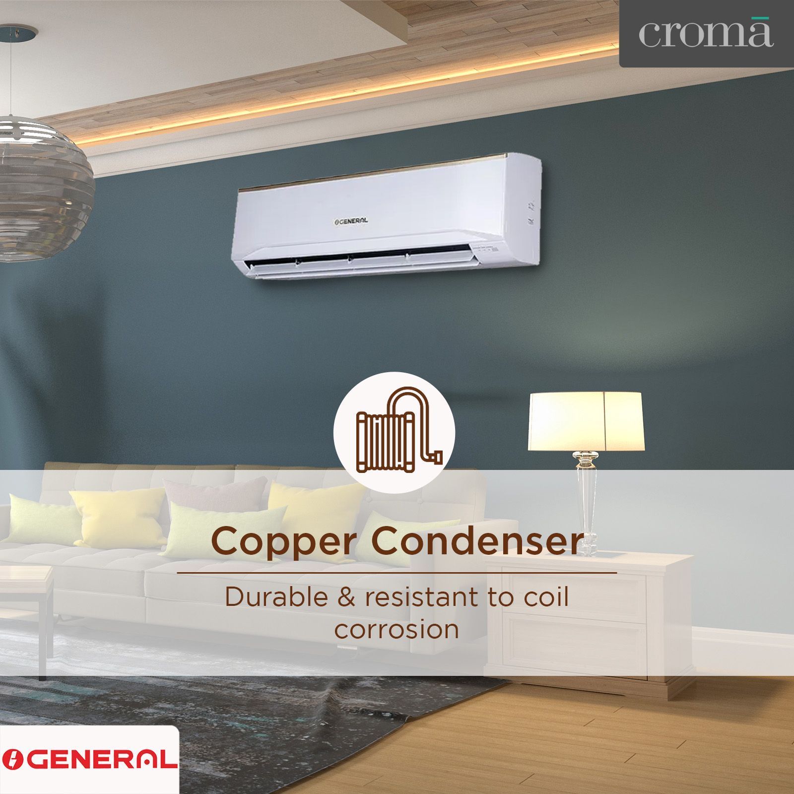 O GENERAL Buta 2 Ton 3 Star Split AC ( Copper Condenser, ASGA24BUTA-B)_9