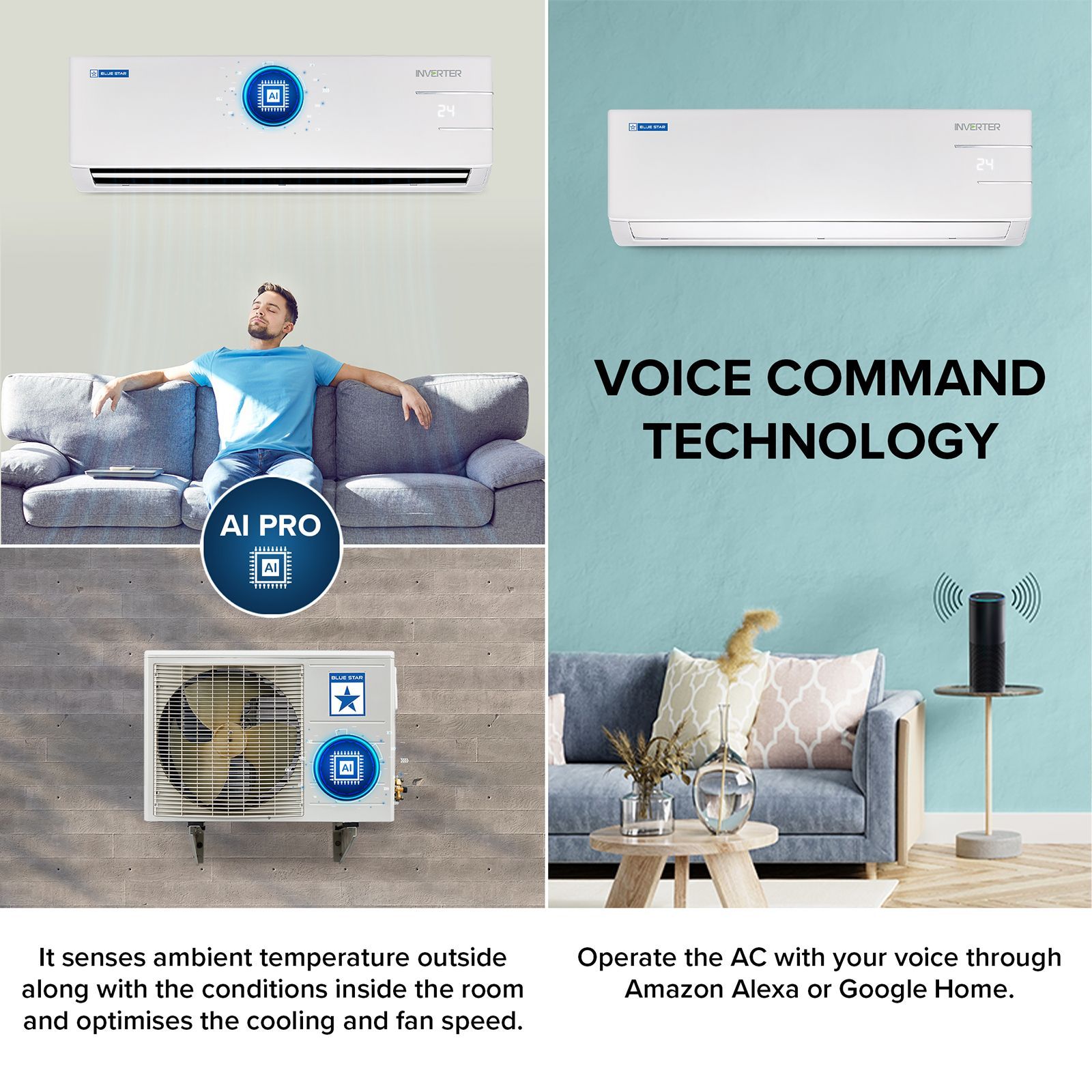 Blue Star YNUS 5 in 1 Convertible 1.5 Ton 3 Star Inverter Split Smart AC with Turbo Cool (Copper Condenser, IC318YNUS)_7