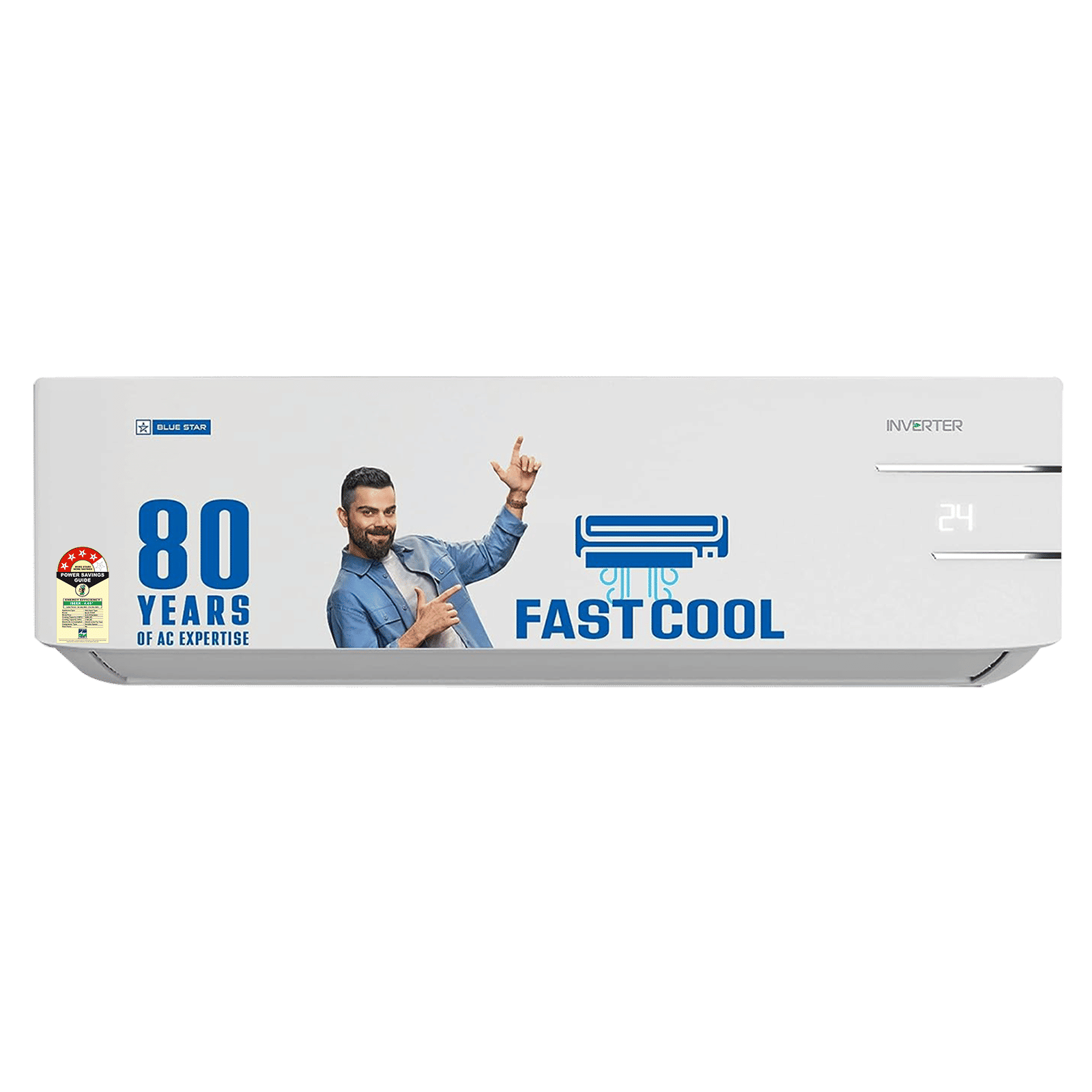 Blue Star Y Series 5 in 1 Convertible 1 Ton 4 Star Inverter Split AC with Dust Filter (Copper Condenser, IC412YNU) Blue Star Y Series 5 in 1 Convertible 1 Ton 4 Star Inverter Split AC with Dust Filter (Copper Condenser, IC412YNU)_1