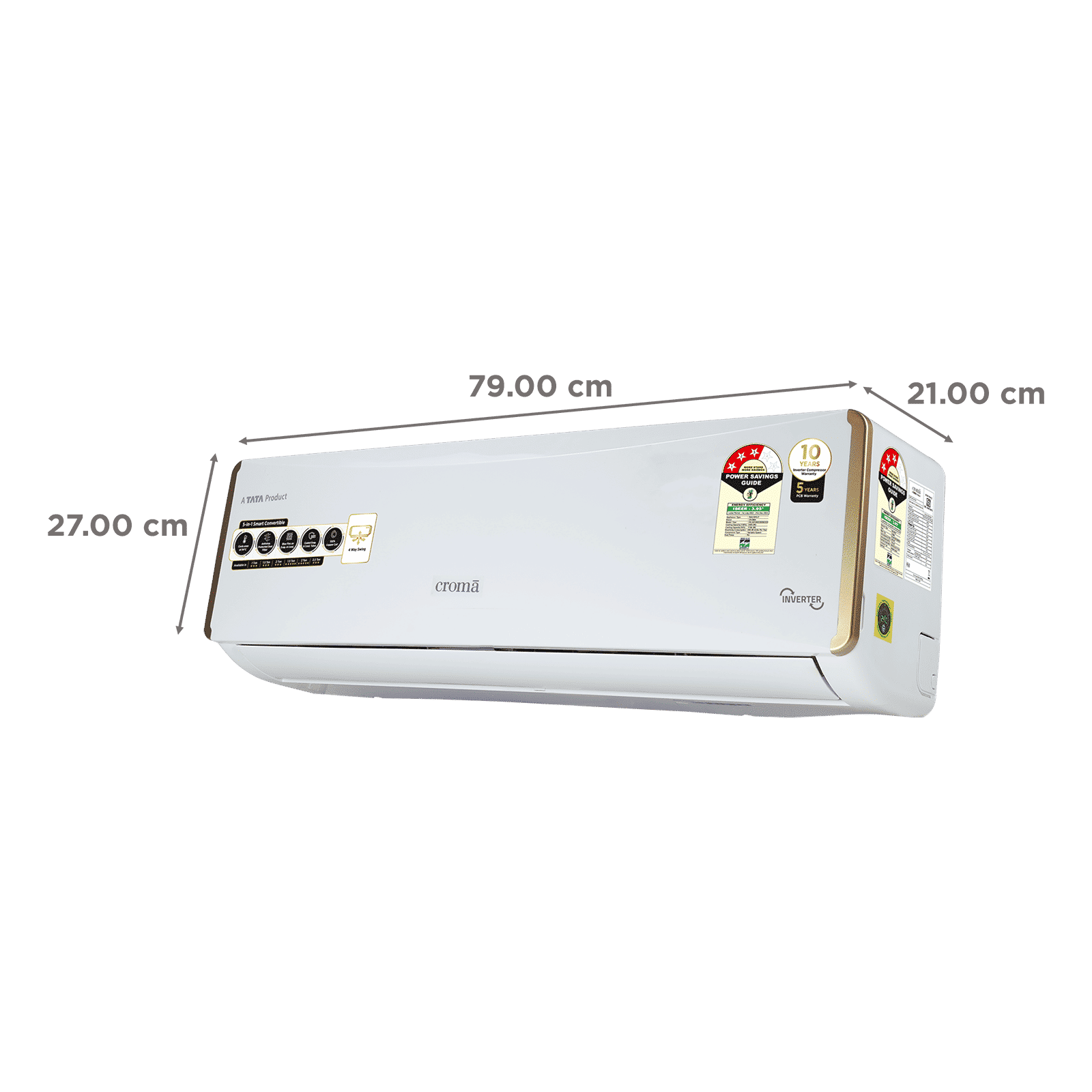 Croma 5 in 1 Convertible 1 Ton 3 Star Inverter Split AC with Dust Filter (Copper Condenser) Croma 5 in 1 Convertible 1 Ton 3 Star Inverter Split AC with Dust Filter (Copper Condenser)_4