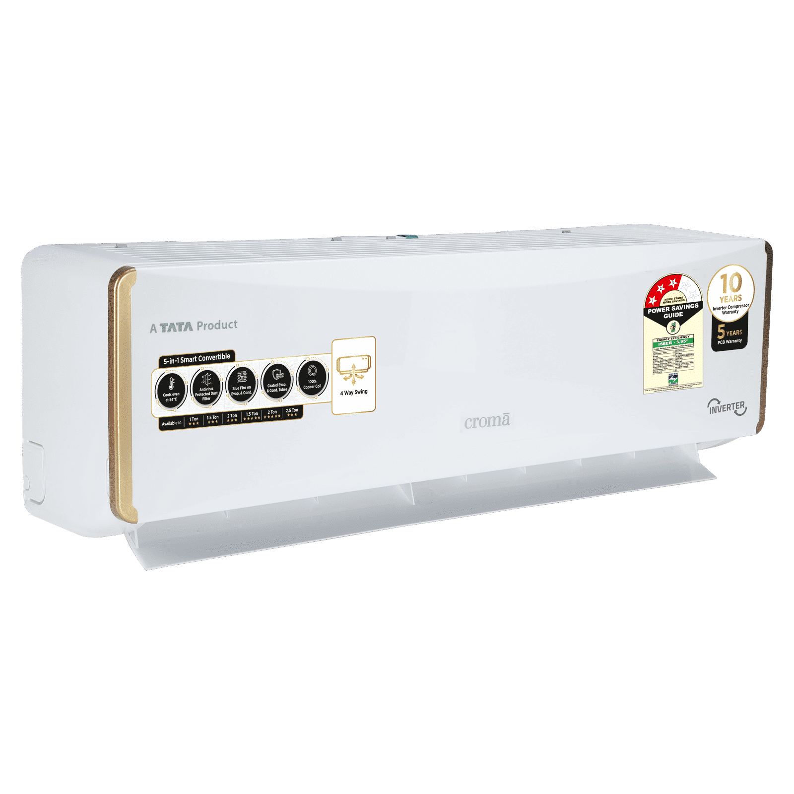 Croma 5 in 1 Convertible 1 Ton 3 Star Inverter Split AC with Dust Filter (Copper Condenser) Croma 5 in 1 Convertible 1 Ton 3 Star Inverter Split AC with Dust Filter (Copper Condenser)_6