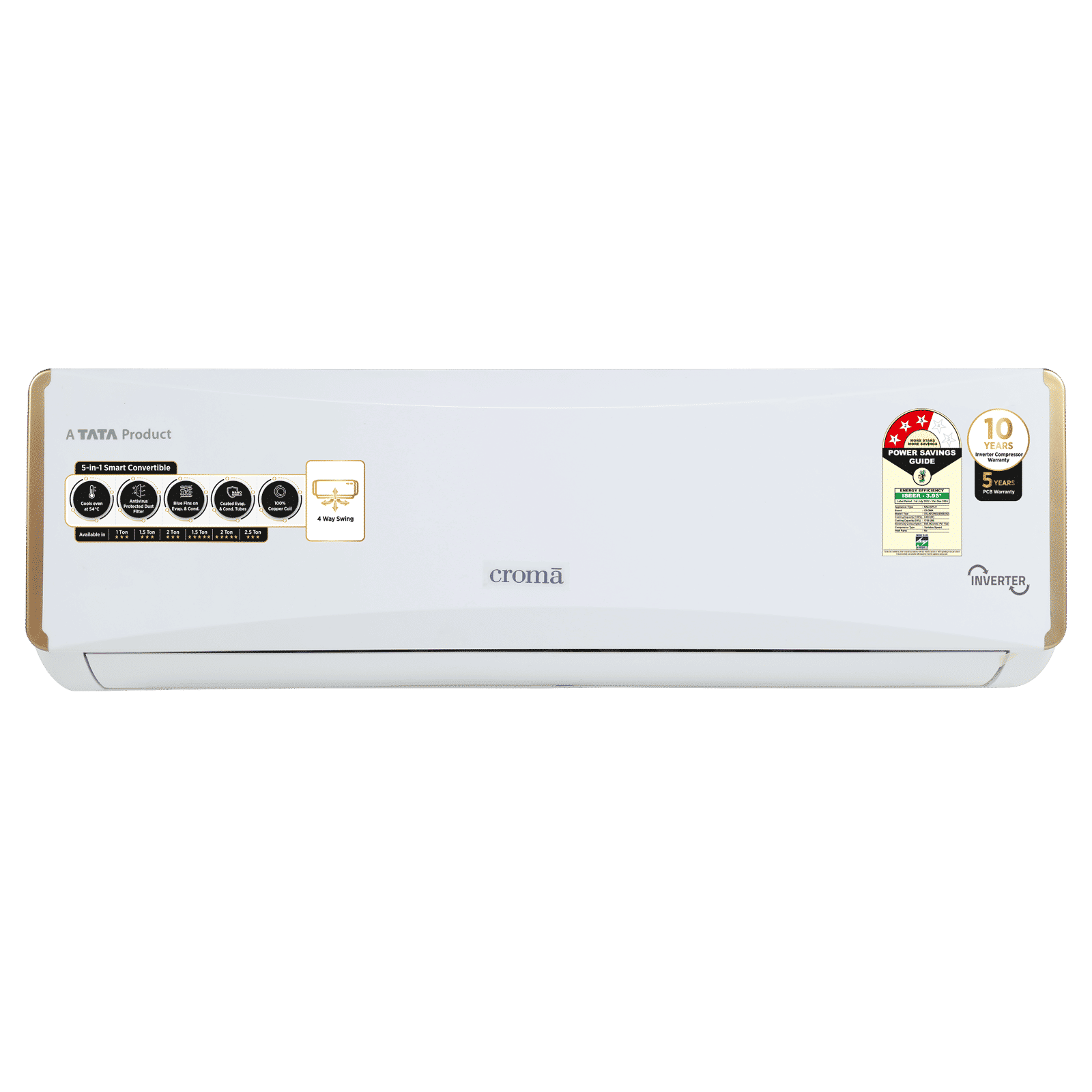 Croma 5 in 1 Convertible 1 Ton 3 Star Inverter Split AC with Dust Filter (Copper Condenser) Croma 5 in 1 Convertible 1 Ton 3 Star Inverter Split AC with Dust Filter (Copper Condenser)_1