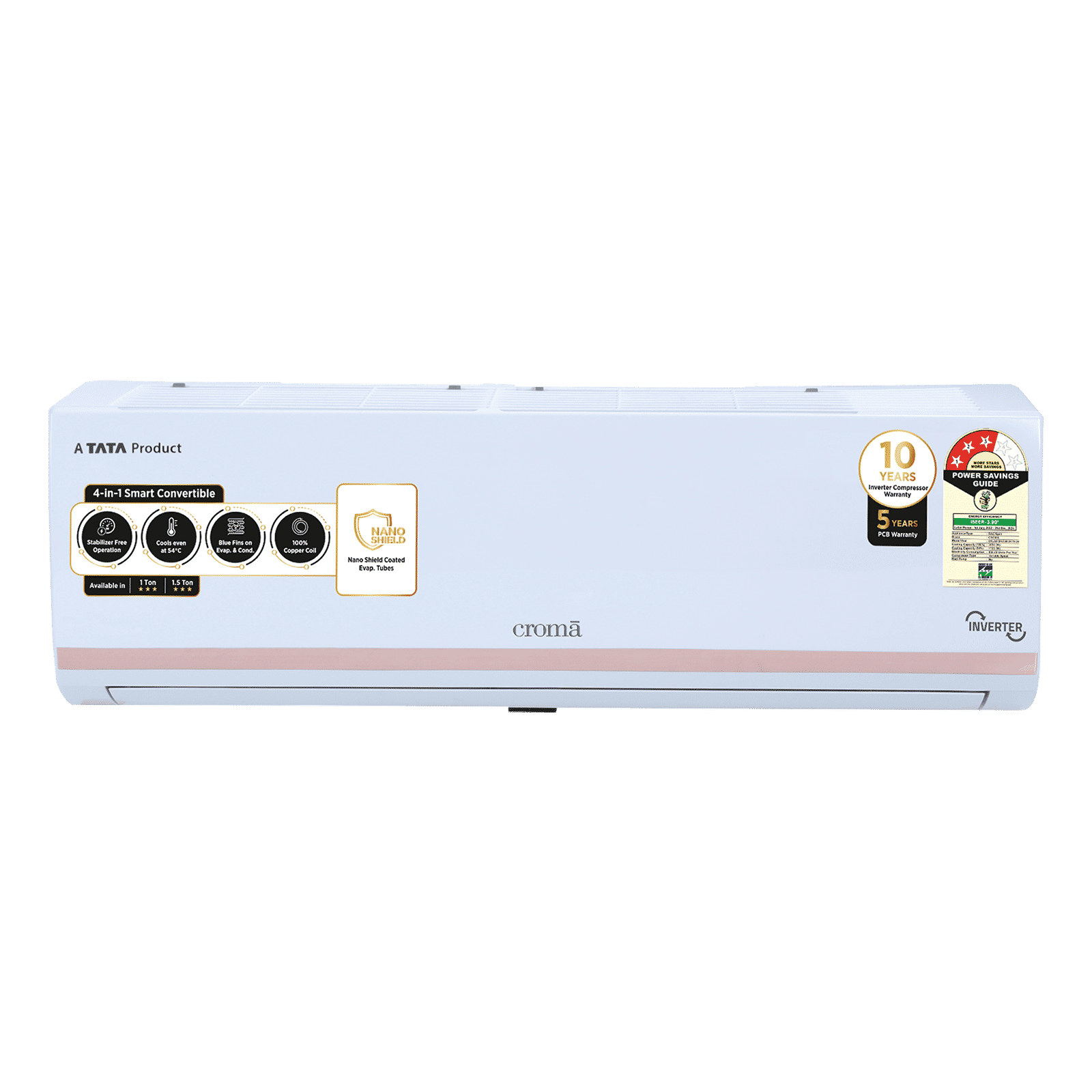 Croma 4 in 1 Convertible 1.5 Ton 3 Star Inverter Split AC with Dust Filter (Copper Condenser, CRLA018IND283258)_1