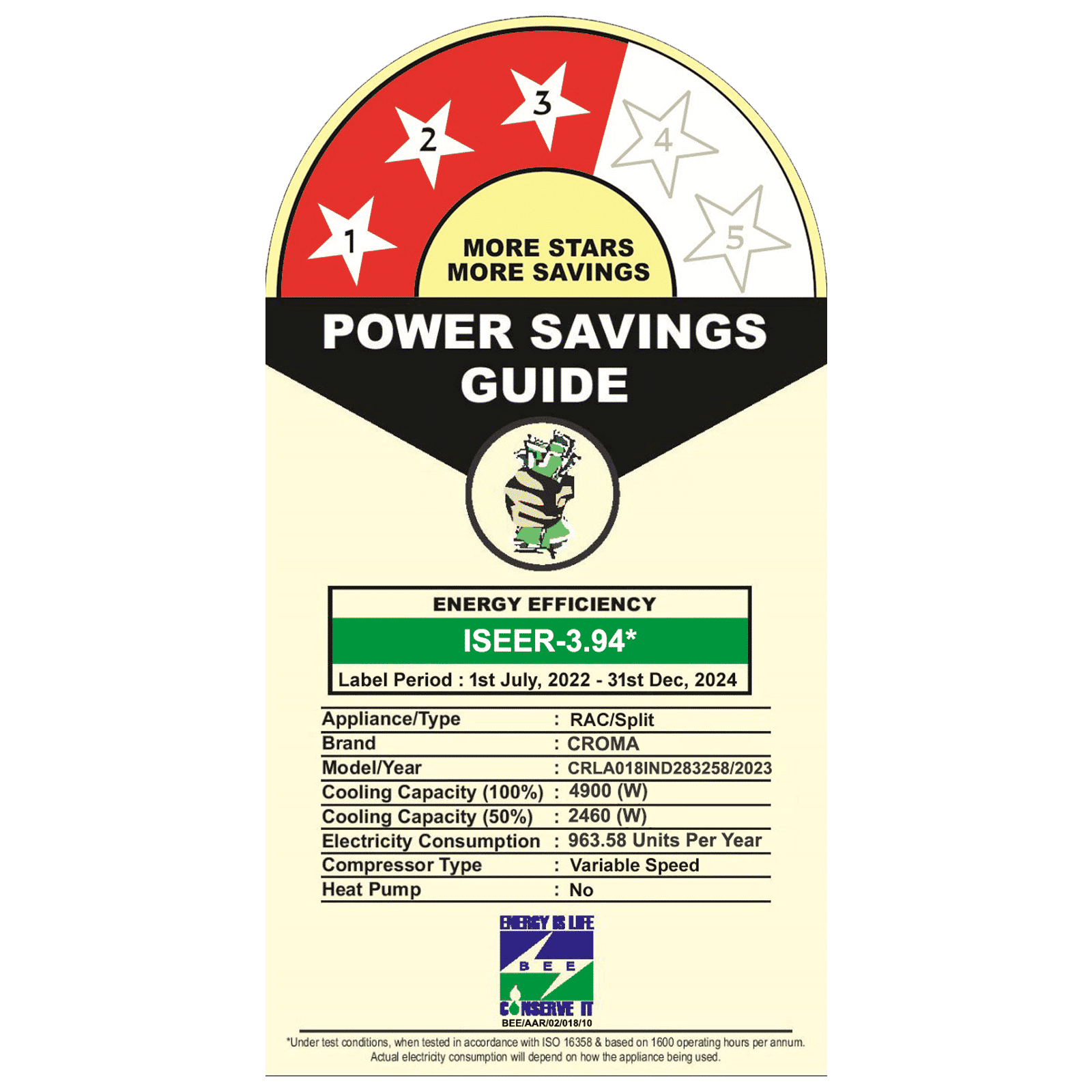 Croma 4 in 1 Convertible 1.5 Ton 3 Star Inverter Split AC with Dust Filter (Copper Condenser, CRLA018IND283258)_3