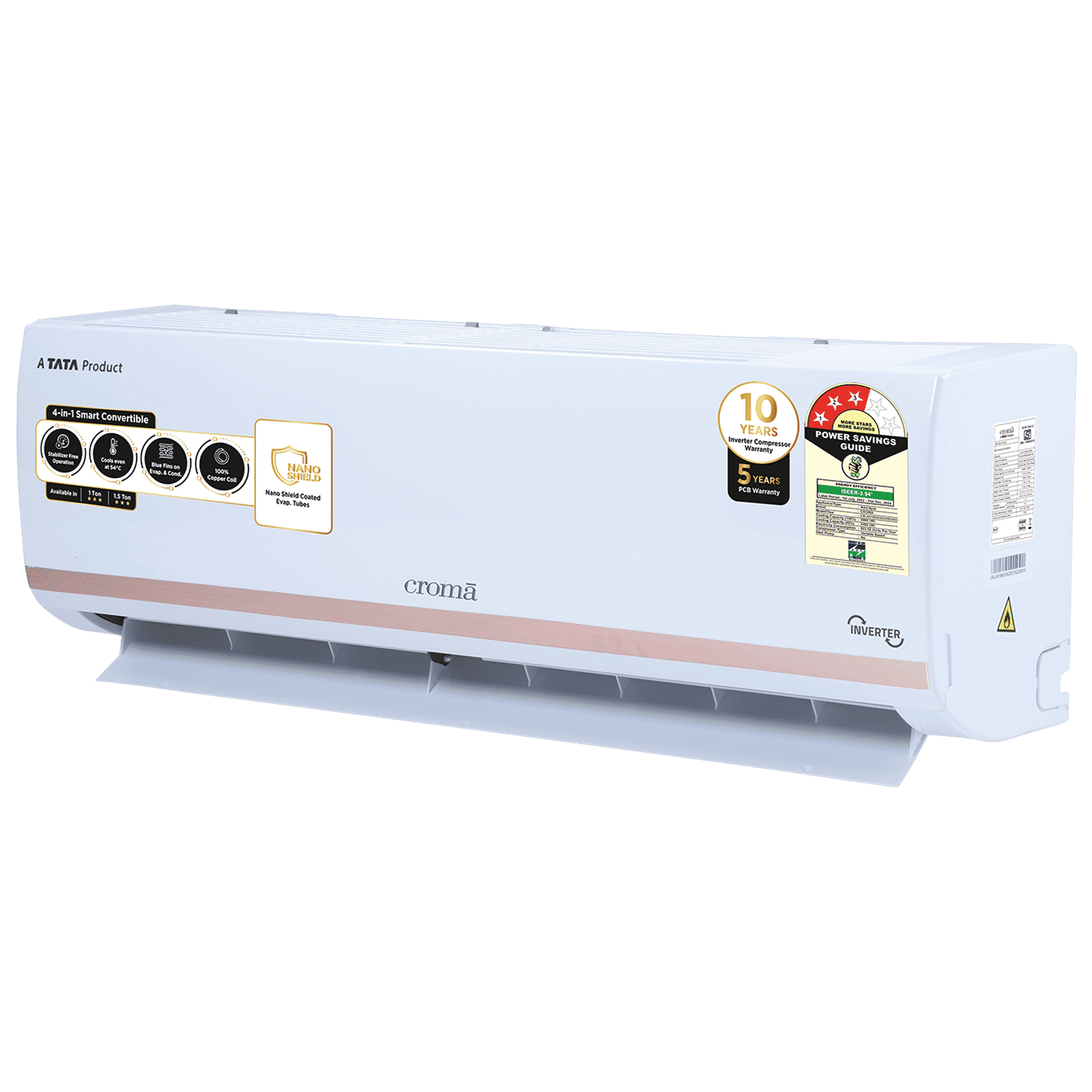 Croma 4 in 1 Convertible 1.5 Ton 3 Star Inverter Split AC with Dust Filter (Copper Condenser, CRLA018IND283258)_10