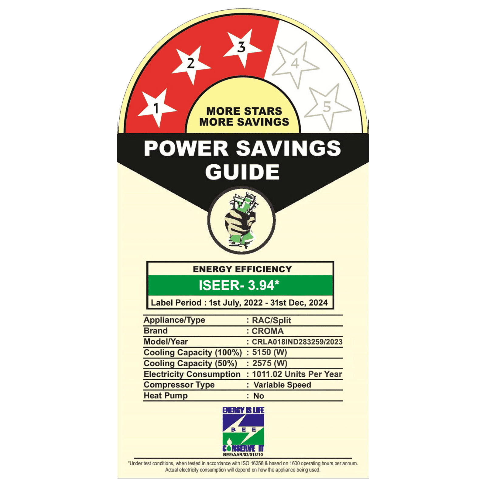 Croma 4 in 1 Convertible 1.5 Ton 3 Star Inverter Split AC with Dust Filter (Copper Condenser, CRLA018IND283259)_3