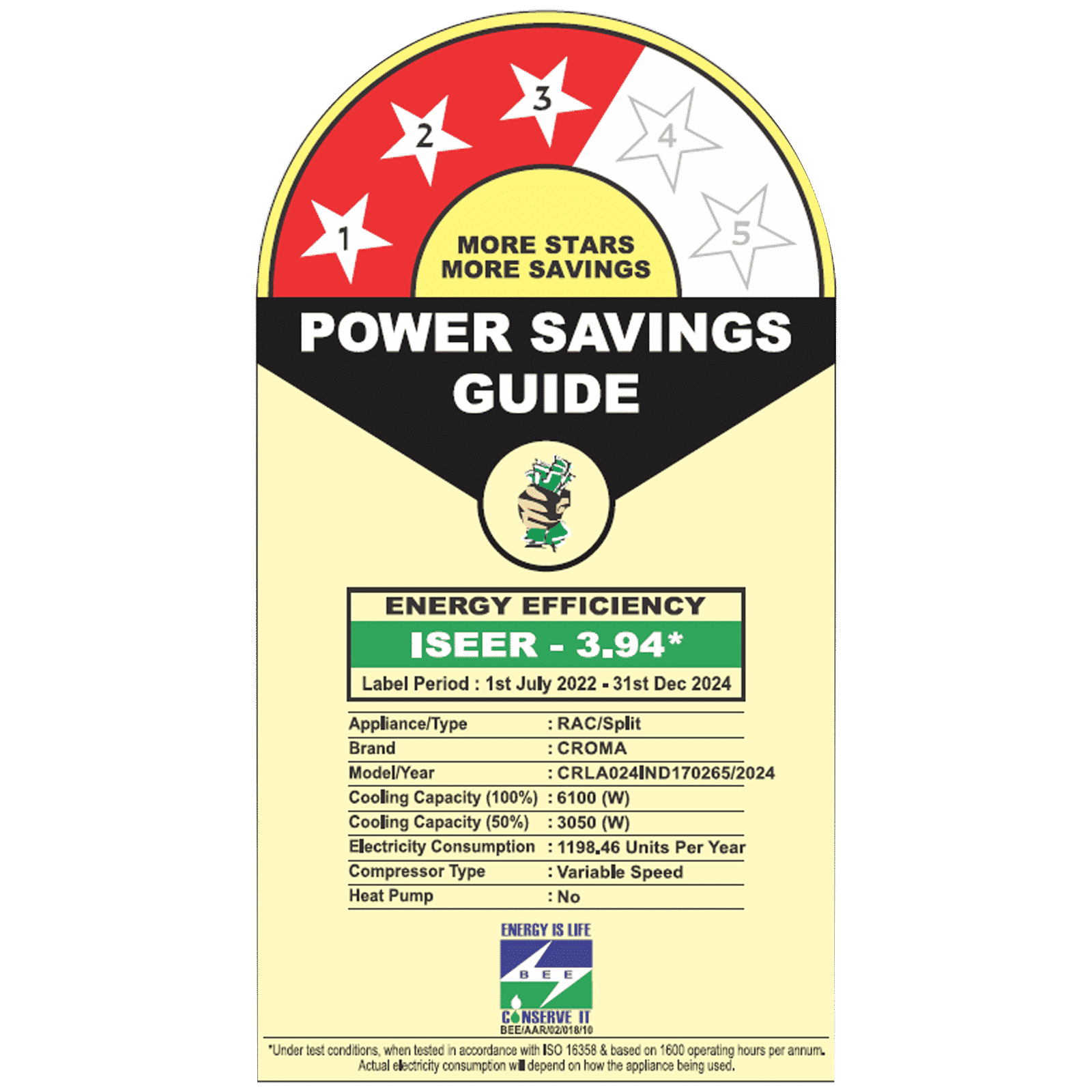 Croma 5 in 1 Convertible 2 Ton 3 Star Inverter Split AC with Dust Filter (Copper Condenser, CRLA024IND170265)_14