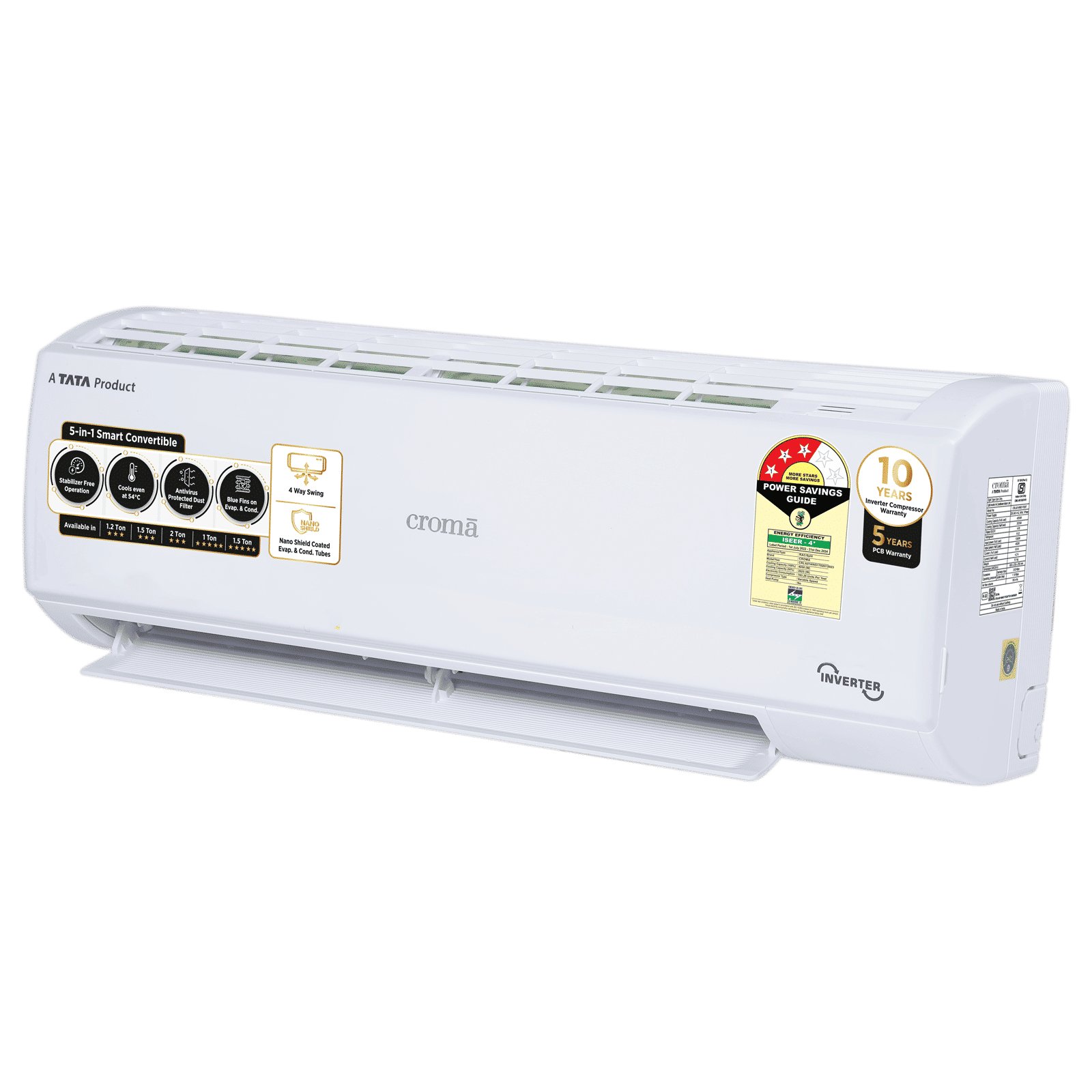 Croma 5 in 1 Convertible 1.2 Ton 3 Star Inverter Split AC with Dust Filter (Copper Condenser, CRLA014IND170267) Croma 5 in 1 Convertible 1.2 Ton 3 Star Inverter Split AC with Dust Filter (Copper Condenser, CRLA014IND170267)_12