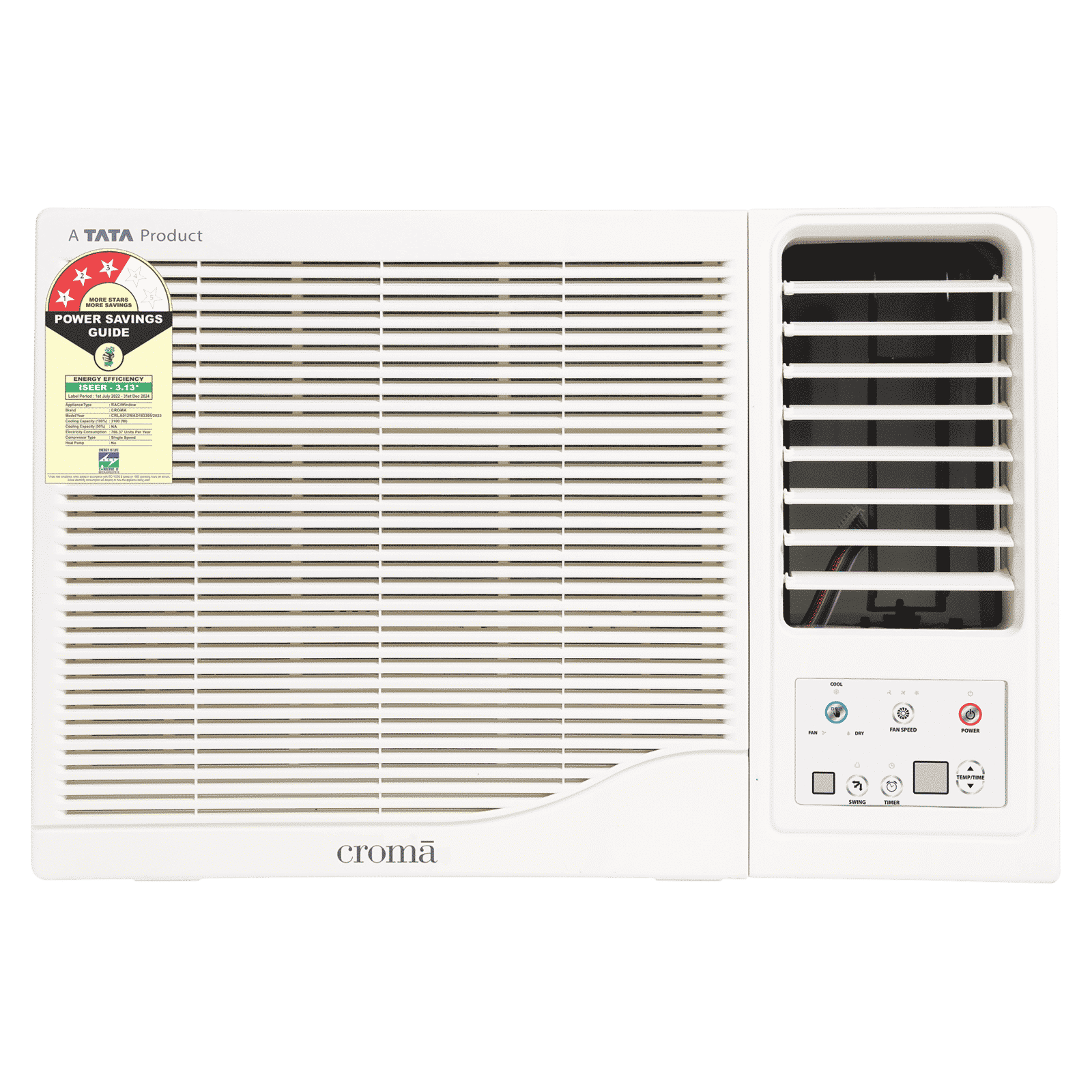 Croma 1 Ton 3 Star Fixed Speed Window AC (Copper Condenser, Dust Filter, CRLA012WAD193305)_1