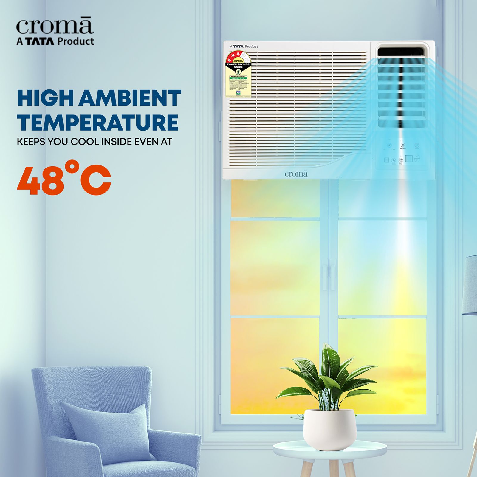 Croma 1 Ton 3 Star Fixed Speed Window AC (Copper Condenser, Dust Filter, CRLA012WAD193305)_11
