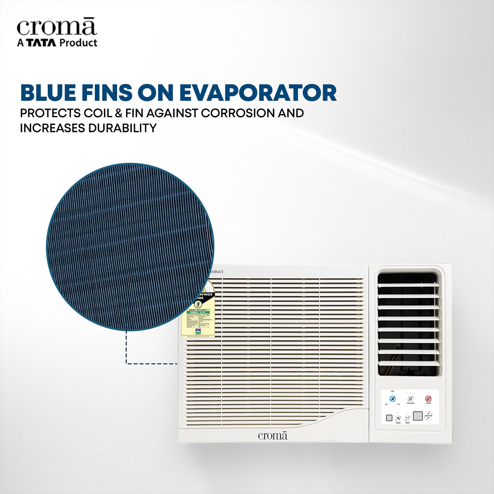 Croma 1.5 Ton 3 Star Fixed Speed Window AC (Copper Condenser, Dust Filter, CRLA018WAD193306) Croma 1.5 Ton 3 Star Fixed Speed Window AC (Copper Condenser, Dust Filter, CRLA018WAD193306)_12