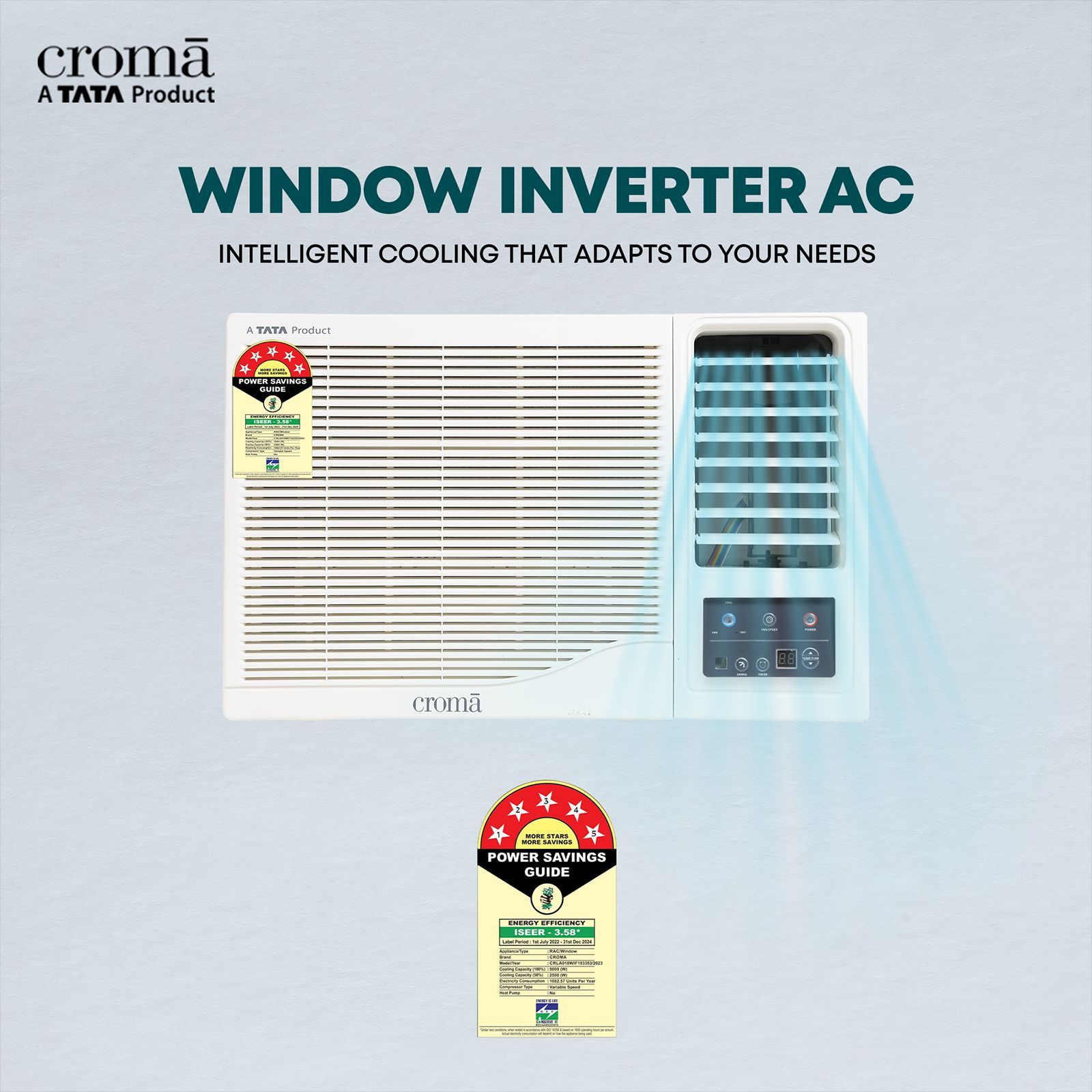 Croma 1.5 Ton 5 Star Inverter Window AC (Copper Condenser, Dust Filter, CRLA018WIF193353) Croma 1.5 Ton 5 Star Inverter Window AC (Copper Condenser, Dust Filter, CRLA018WIF193353)_9