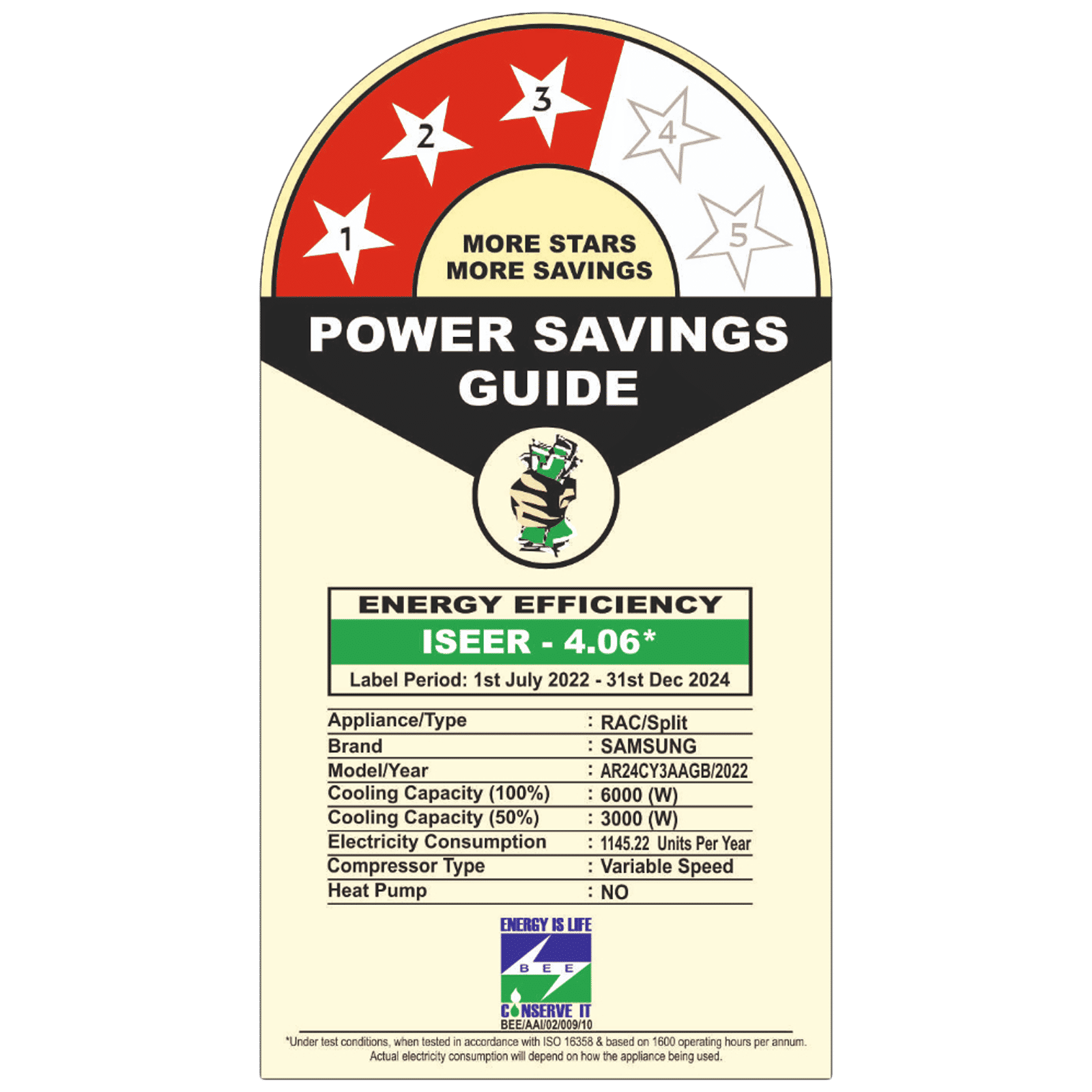 SAMSUNG CY 5 in 1 Convertible 2 Ton 3 Star Inverter Split Smart AC with AI Auto Cooling ( Copper Condenser, AR24CY3AAGBNNA) SAMSUNG CY 5 in 1 Convertible 2 Ton 3 Star Inverter Split Smart AC with AI Auto Cooling ( Copper Condenser, AR24CY3AAGBNNA)_3