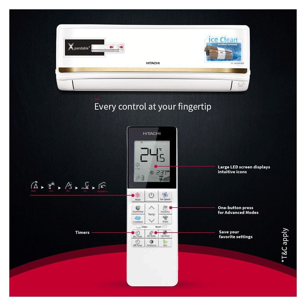 HITACHI iZen 3400FXL 1.5 Ton 3 Star Inverter Split AC (Copper Condenser, Anti-bacterial Superfine Mesh Filter, RAS.G318PCBISF)_12