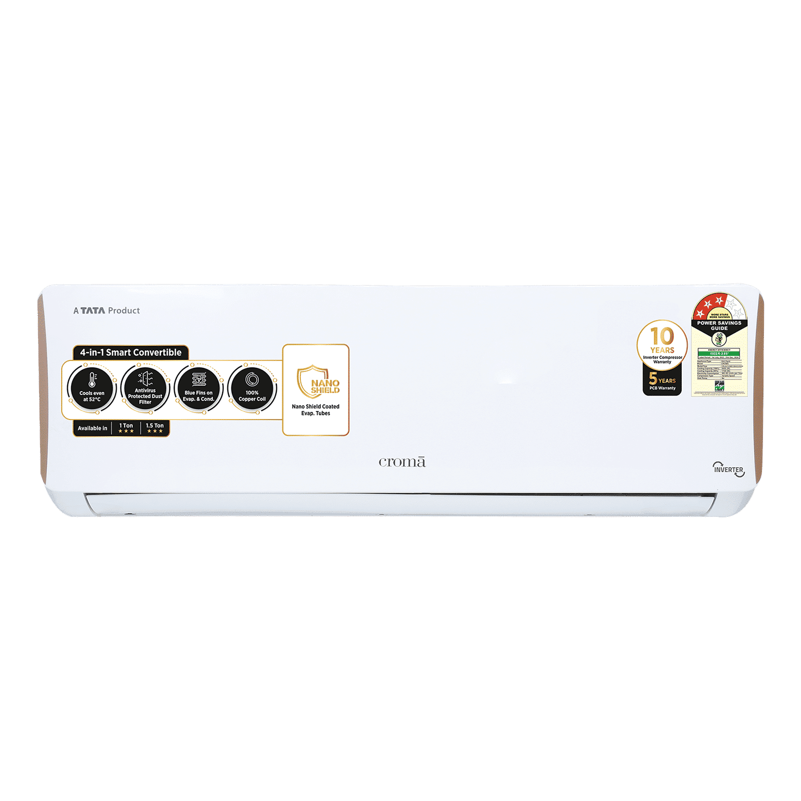 Croma 4 in 1 Convertible 1 Ton 3 Star Inverter Split AC with Dust Filter (Copper Condenser) Croma 4 in 1 Convertible 1 Ton 3 Star Inverter Split AC with Dust Filter (Copper Condenser)_1
