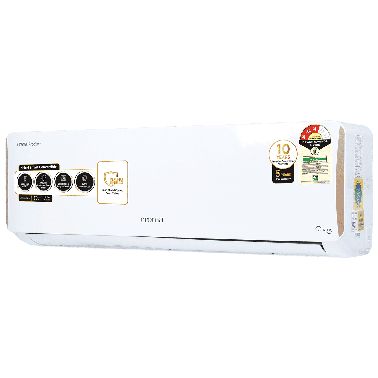 Croma 4 in 1 Convertible 1 Ton 3 Star Inverter Split AC with Dust Filter (Copper Condenser) Croma 4 in 1 Convertible 1 Ton 3 Star Inverter Split AC with Dust Filter (Copper Condenser)_3