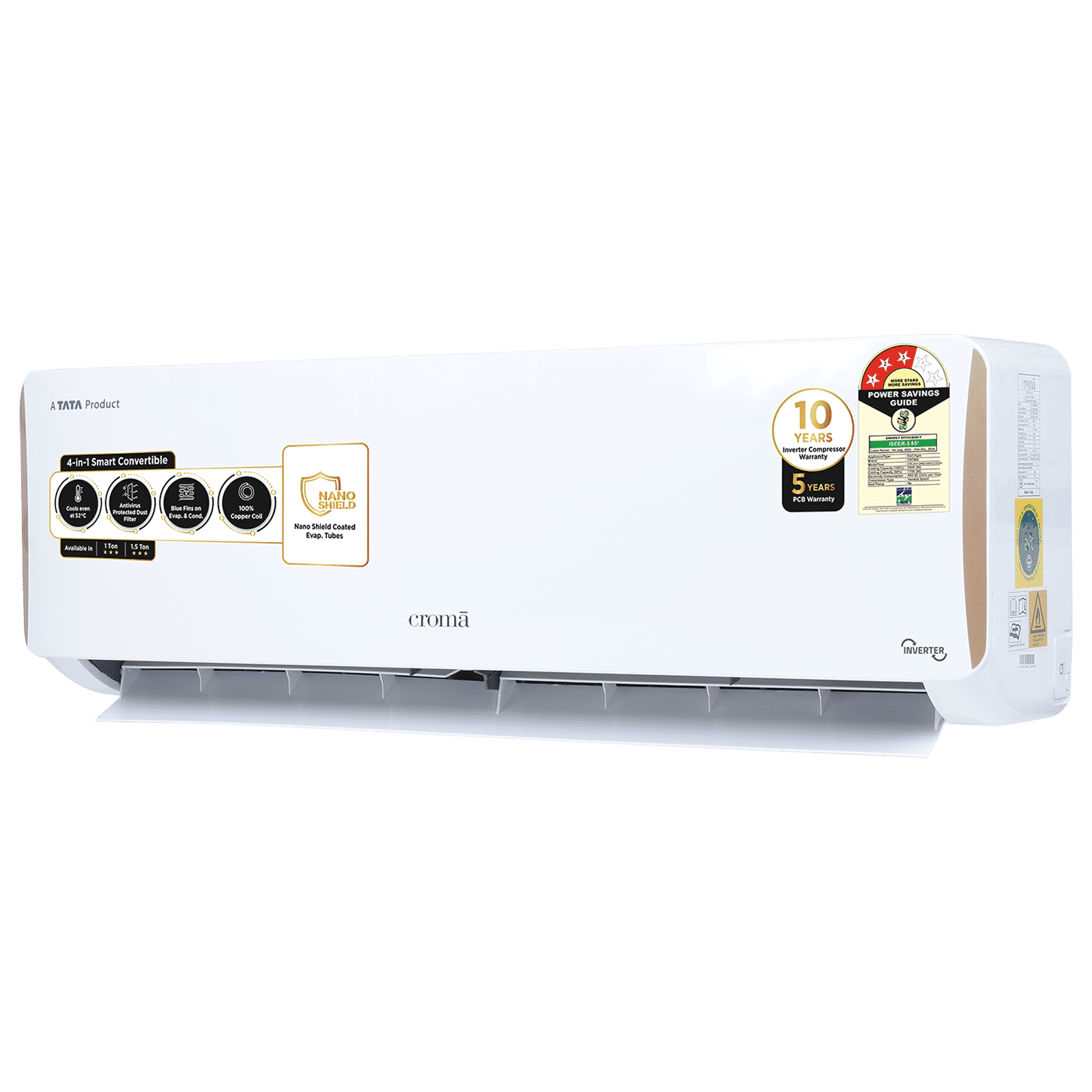 Croma 4 in 1 Convertible 1 Ton 3 Star Inverter Split AC with Dust Filter (Copper Condenser) Croma 4 in 1 Convertible 1 Ton 3 Star Inverter Split AC with Dust Filter (Copper Condenser)_7