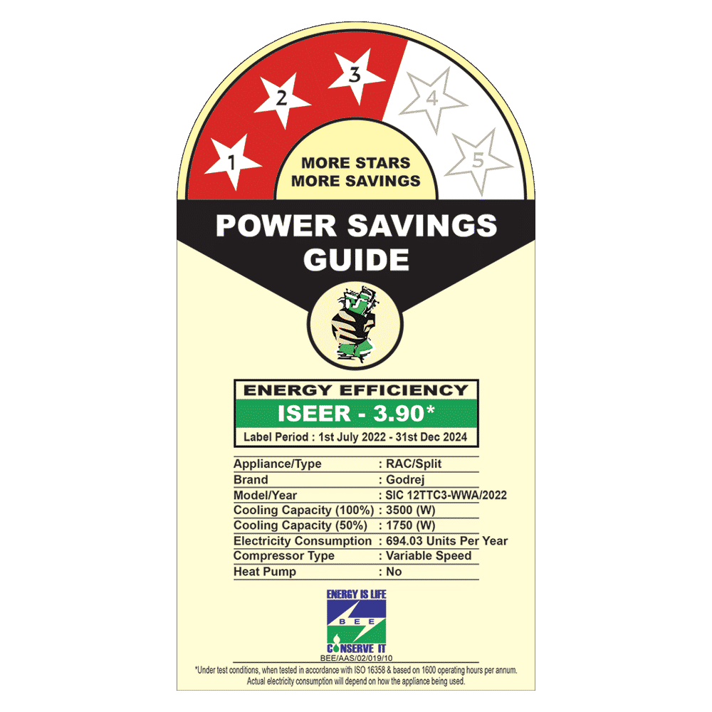 Godrej 5 in 1 Convertible 1 Ton 3 Star Inverter Split AC with Anti-Dust Filter (Copper Condenser, SIC 12TTC3-WWA)_2