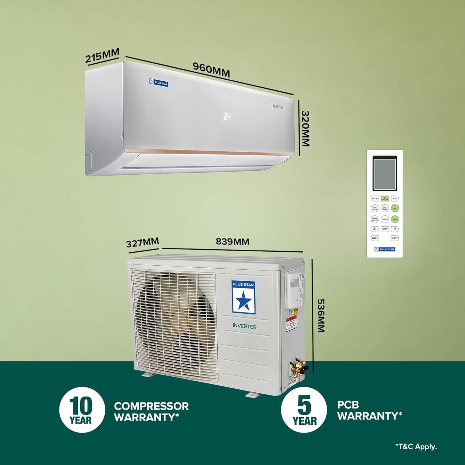 Blue Star D Series 5 in 1 Convertible 1.5 Ton 3 Star Hot & Cold Split AC with Nano BluProtect Technology (Copper Condenser, IC318DNUHC) Blue Star D Series 5 in 1 Convertible 1.5 Ton 3 Star Hot & Cold Split AC with Nano BluProtect Technology (Copper Condenser, IC318DNUHC)_14