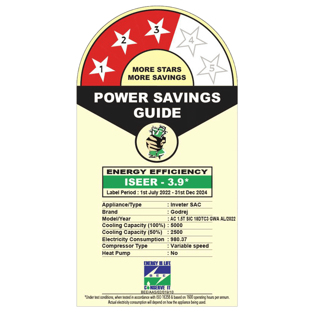 Godrej T Series 5 in 1 Convertible 1.5 Ton 3 Star Inverter Split AC with Anti Dust Filter (Copper Condenser, SIC 18DTC3 GWA AL)_3