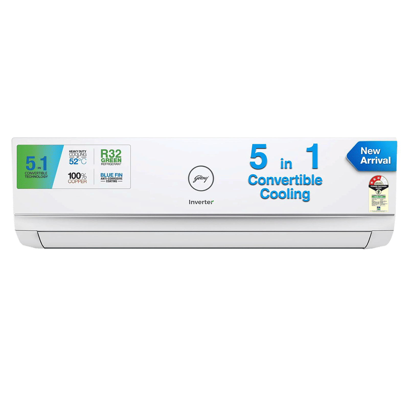 Godrej 5 in 1 Convertible 2 Ton 3 Star Inverter Split AC with Dust Filter (Copper Condenser, SIC 24ITC3-WWA)_1