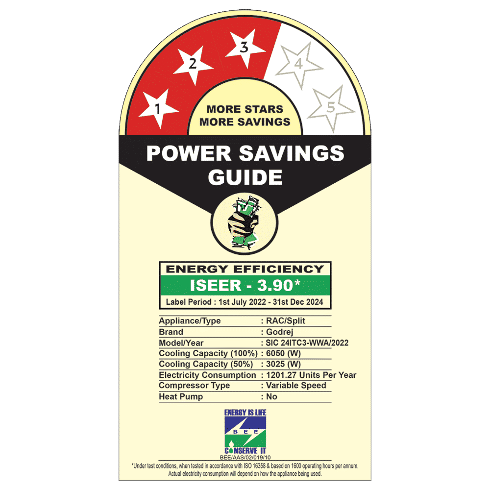 Godrej 5 in 1 Convertible 2 Ton 3 Star Inverter Split AC with Dust Filter (Copper Condenser, SIC 24ITC3-WWA)_3