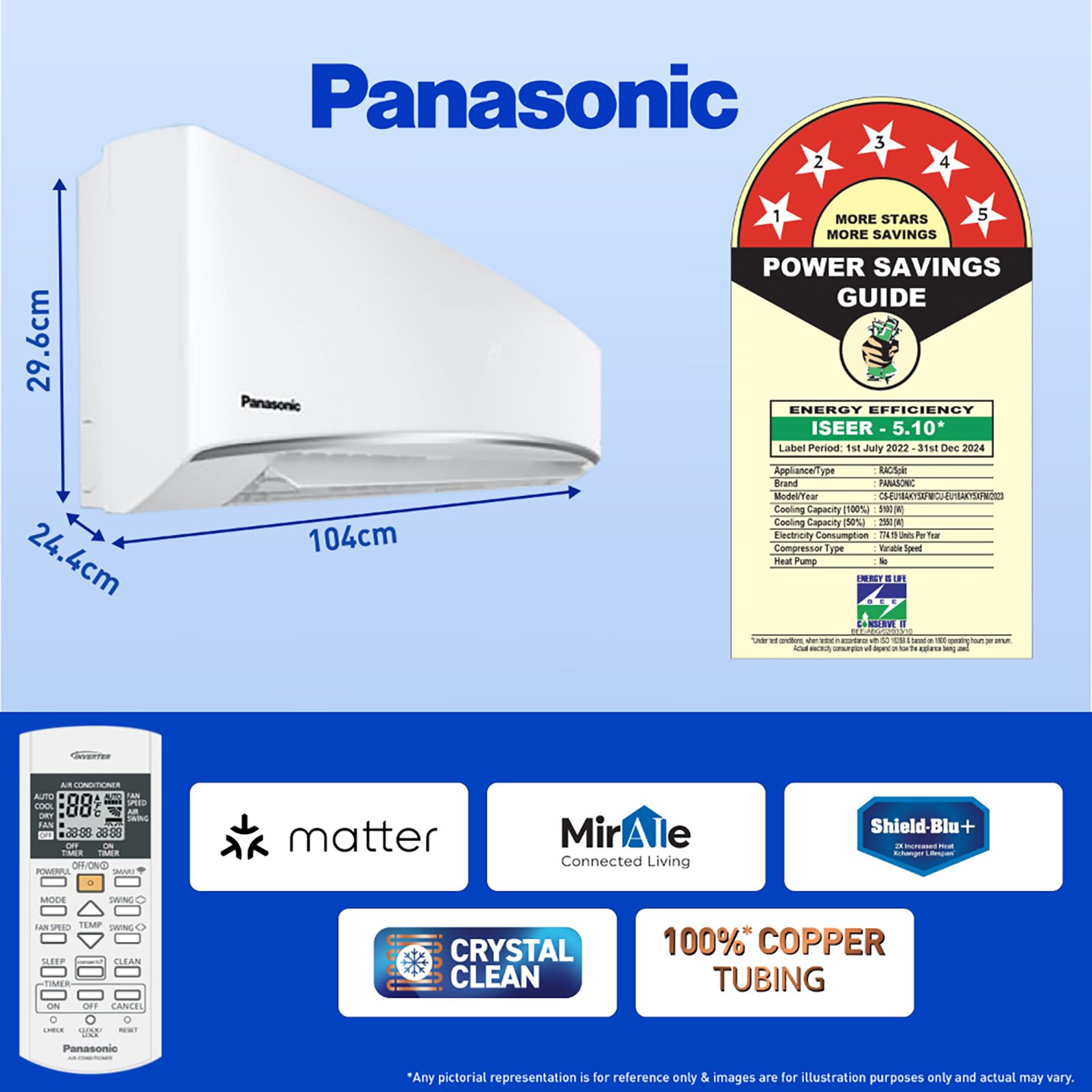 Panasonic EU 7 in 1 Convertible 1.5 Ton 5 Star Inverter Split Smart AC with AI Mode (Copper Condenser, CS/CU-EU18AKY5XFM)_11