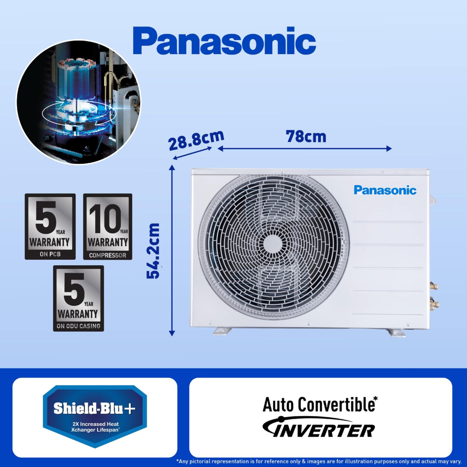 Panasonic XU 7 in 1 Convertible 1 Ton 5 Star Inverter Split Smart AC with Voice Control (Copper Condenser, CS/CU-XU12AKYF)_10