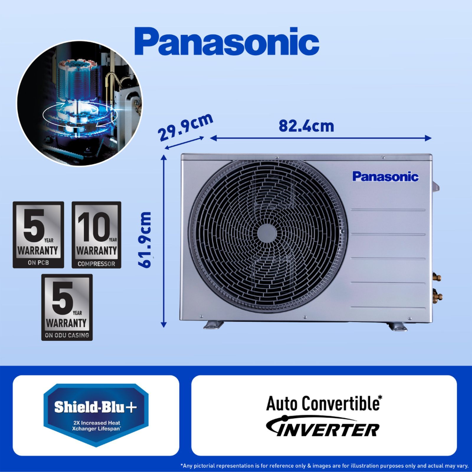 Panasonic AU 7 in 1 Convertible 2 Ton 3 Star Inverter Split Smart AC with Voice Assistant ( Copper Condenser, CS/CU-AU24AKYF)_8