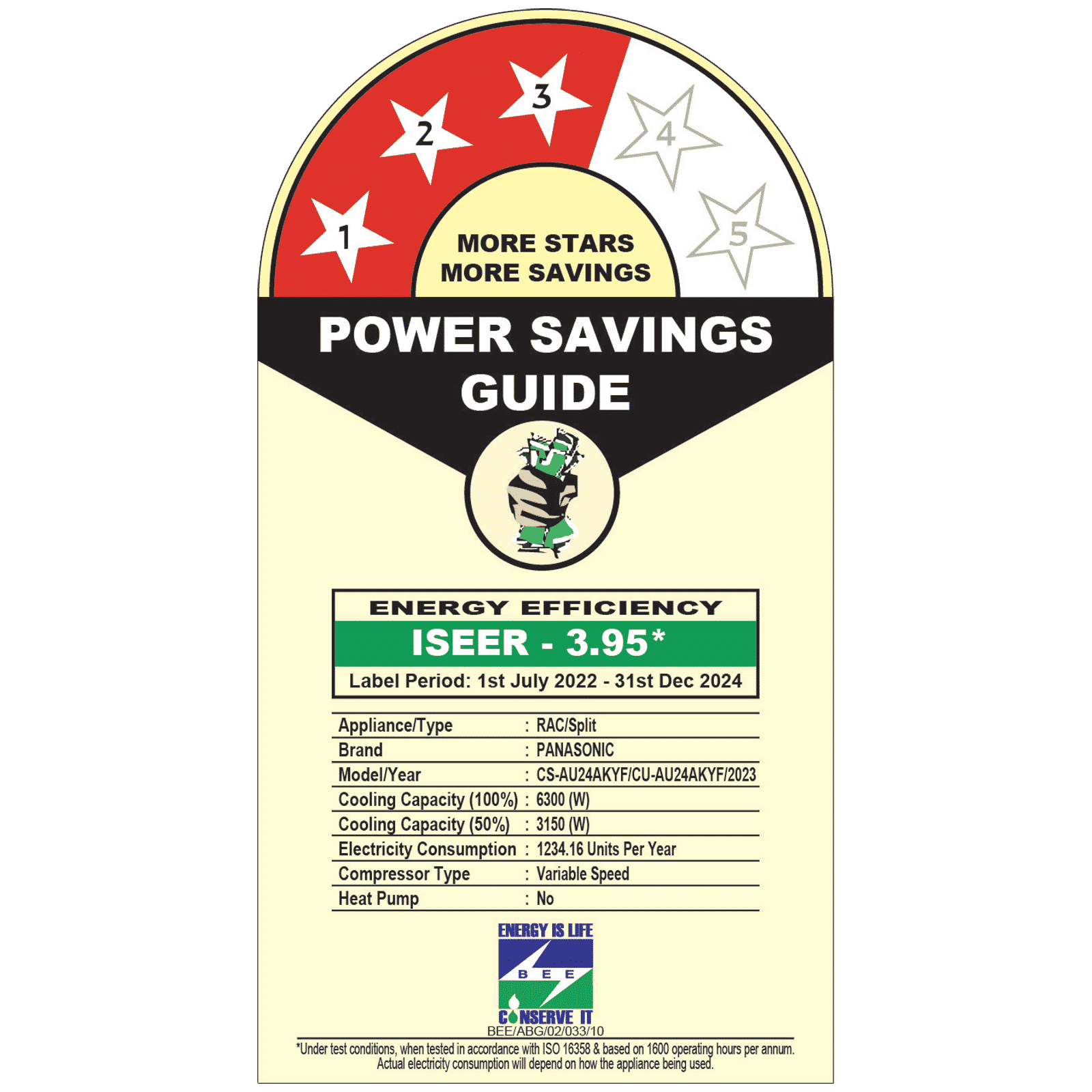 Panasonic AU 7 in 1 Convertible 2 Ton 3 Star Inverter Split Smart AC with Voice Assistant ( Copper Condenser, CS/CU-AU24AKYF)_3