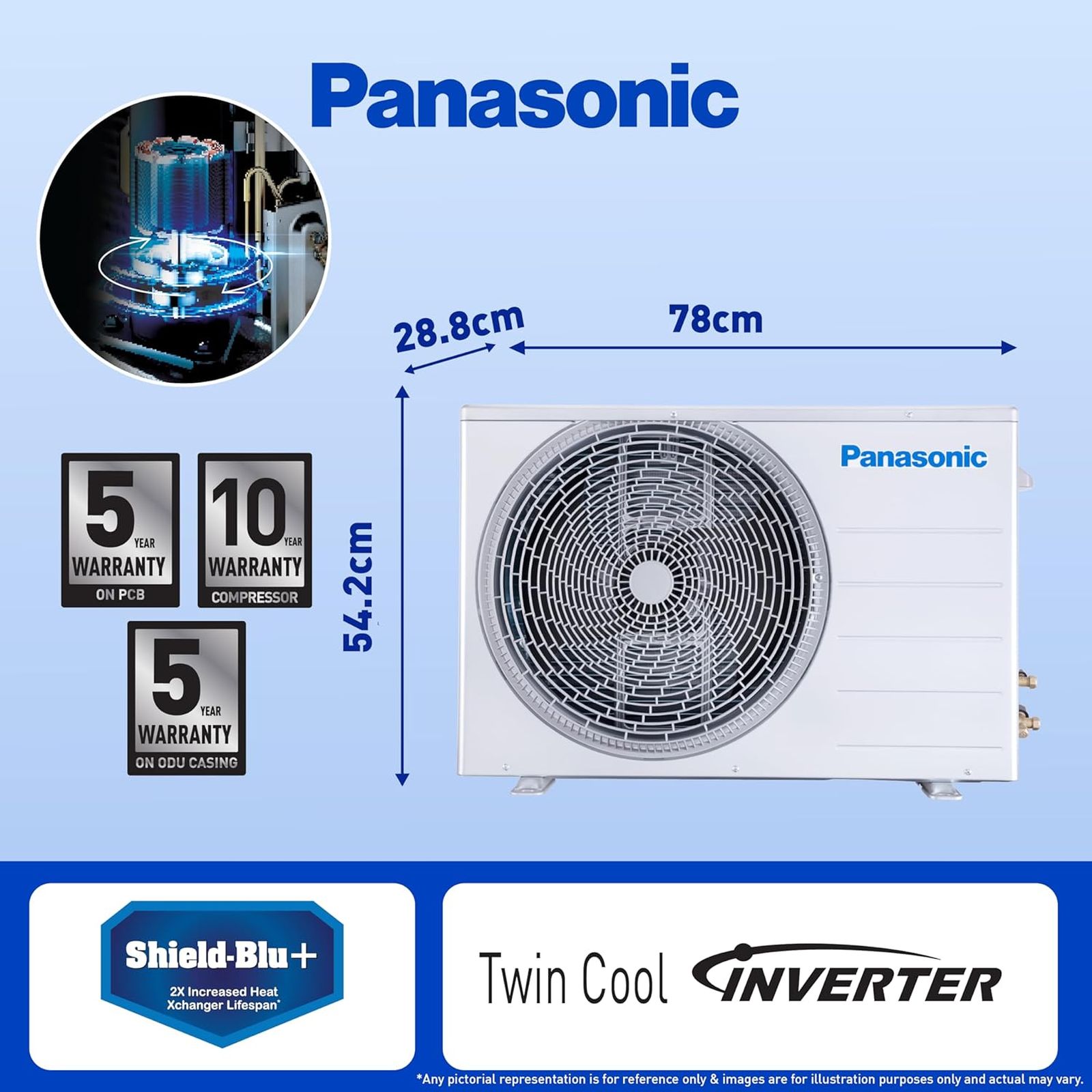 Panasonic KZ 7 in 1 Convertible 1.5 Ton 3 Star Hot & Cold Split Smart AC with Voice Assistant (Copper Condenser, CS/CU-KZ18AKYF)_15
