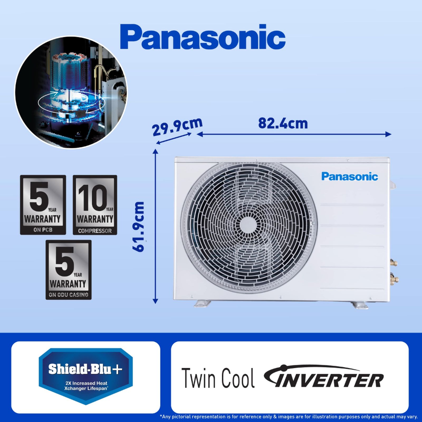 Panasonic KZ 7 in 1 Convertible 2 Ton 3 Star Hot & Cold Split Smart AC with Voice Assistant ( Copper Condenser, CS/CU-KZ24AKYF)_10
