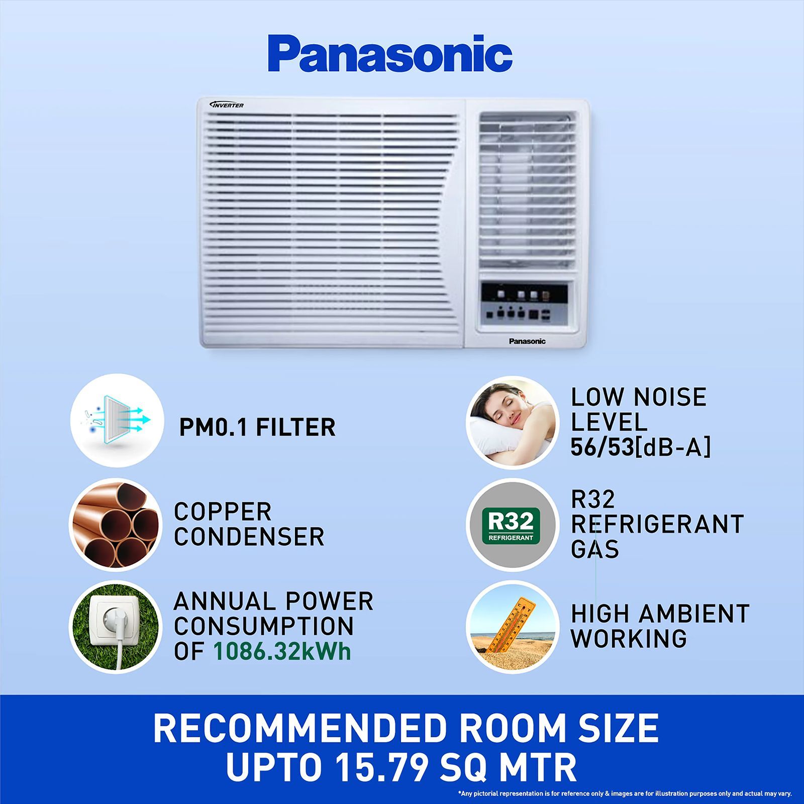 Panasonic XN 1.5 Ton 5 Star Inverter Window AC (Copper Condenser, PM 0.1 Filter, CW-XN185AG) Panasonic XN 1.5 Ton 5 Star Inverter Window AC (Copper Condenser, PM 0.1 Filter, CW-XN185AG)_7