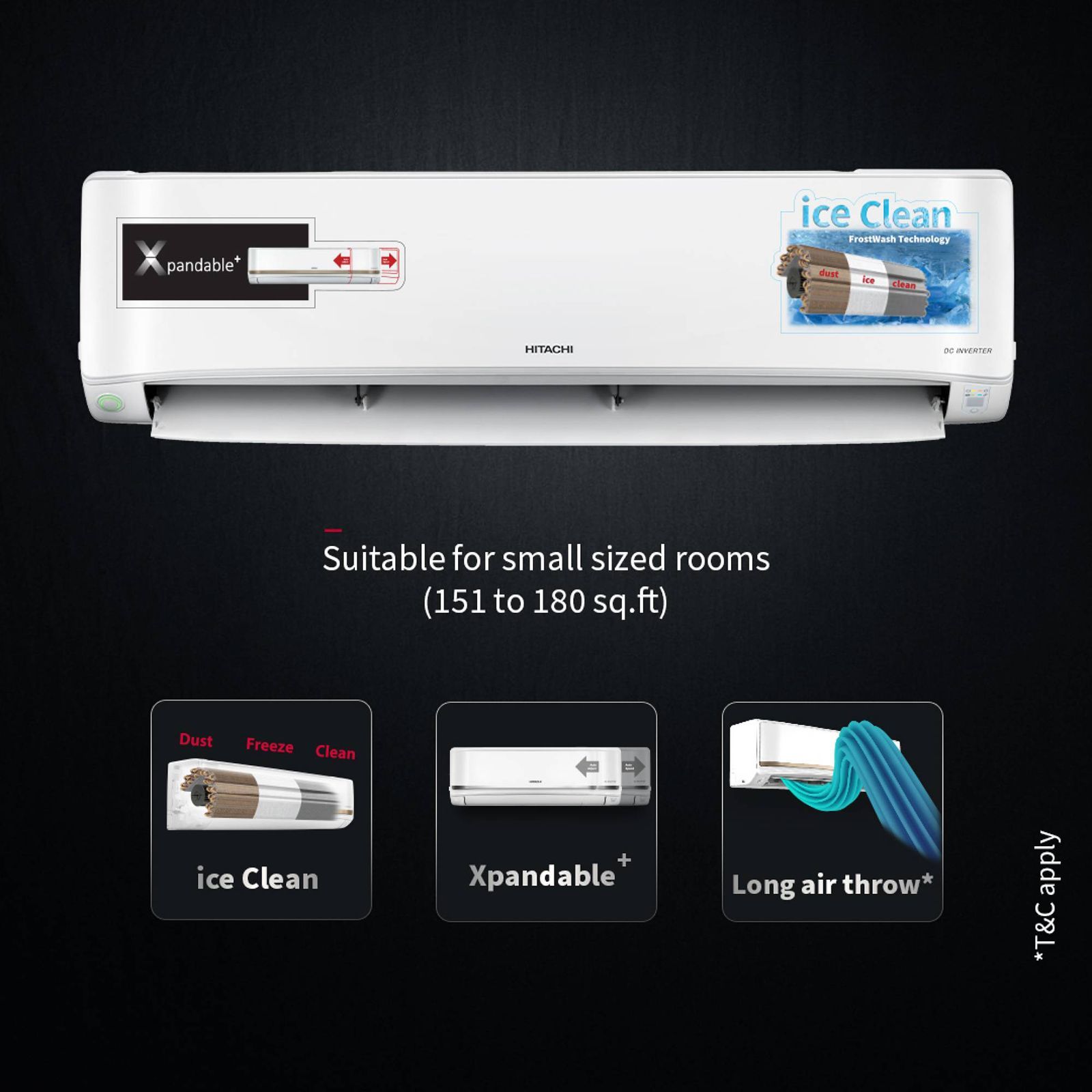 HITACHI iKasu 5400FXL 1.5 Ton 5 Star Inverter Split AC (Copper Condenser, Superfine Mesh Filter, RAS.G518PCBIBF) HITACHI iKasu 5400FXL 1.5 Ton 5 Star Inverter Split AC (Copper Condenser, Superfine Mesh Filter, RAS.G518PCBIBF)_11